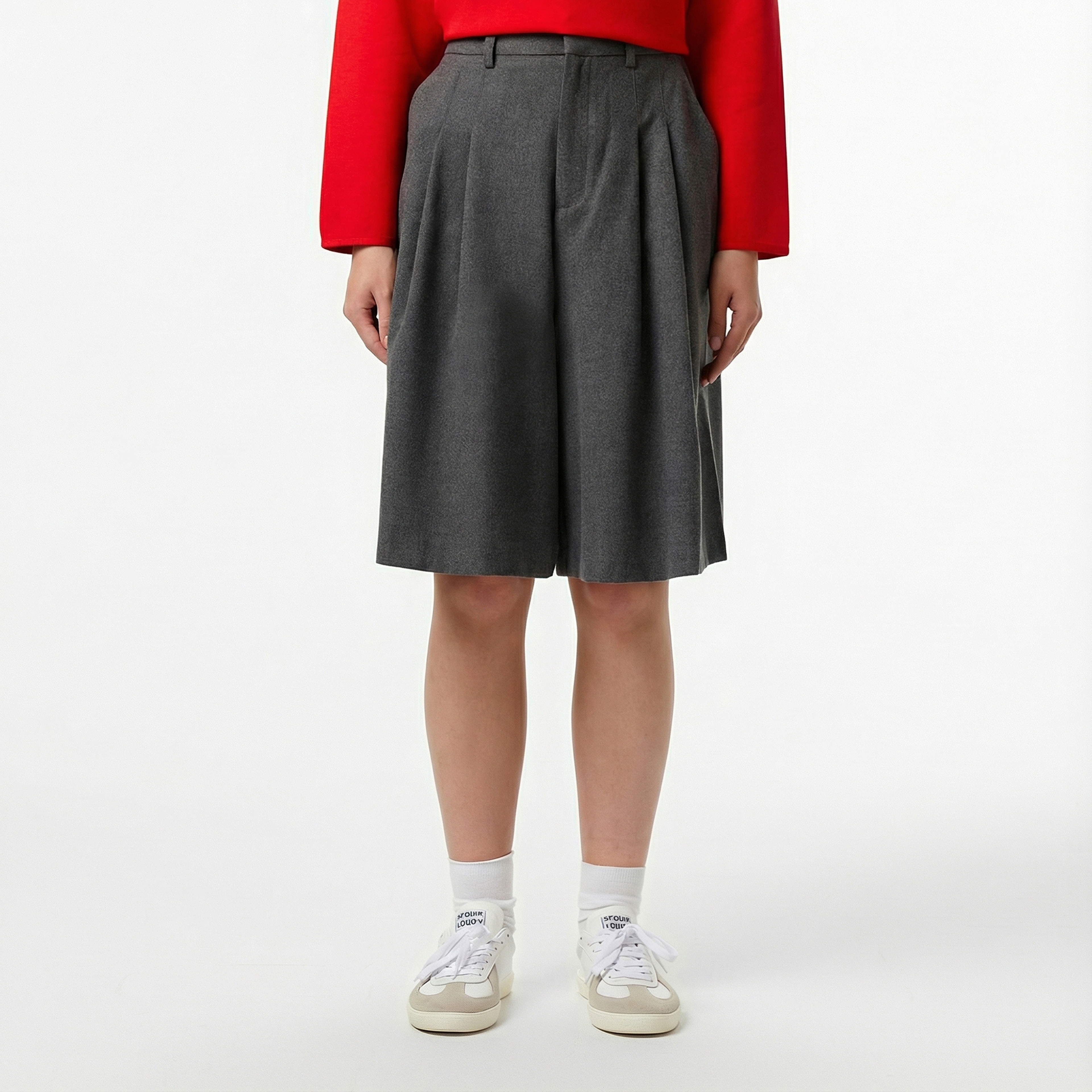 Kadın Gri Bermuda Şort