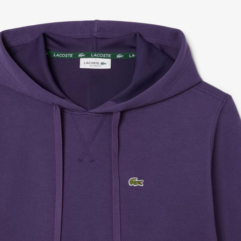 Kadın Relaxed Fit Kapüşonlu Mor Sweatshirt
