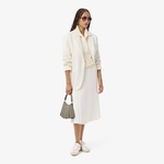 Lacoste Kadın Relaxed Fit Krem Blazer