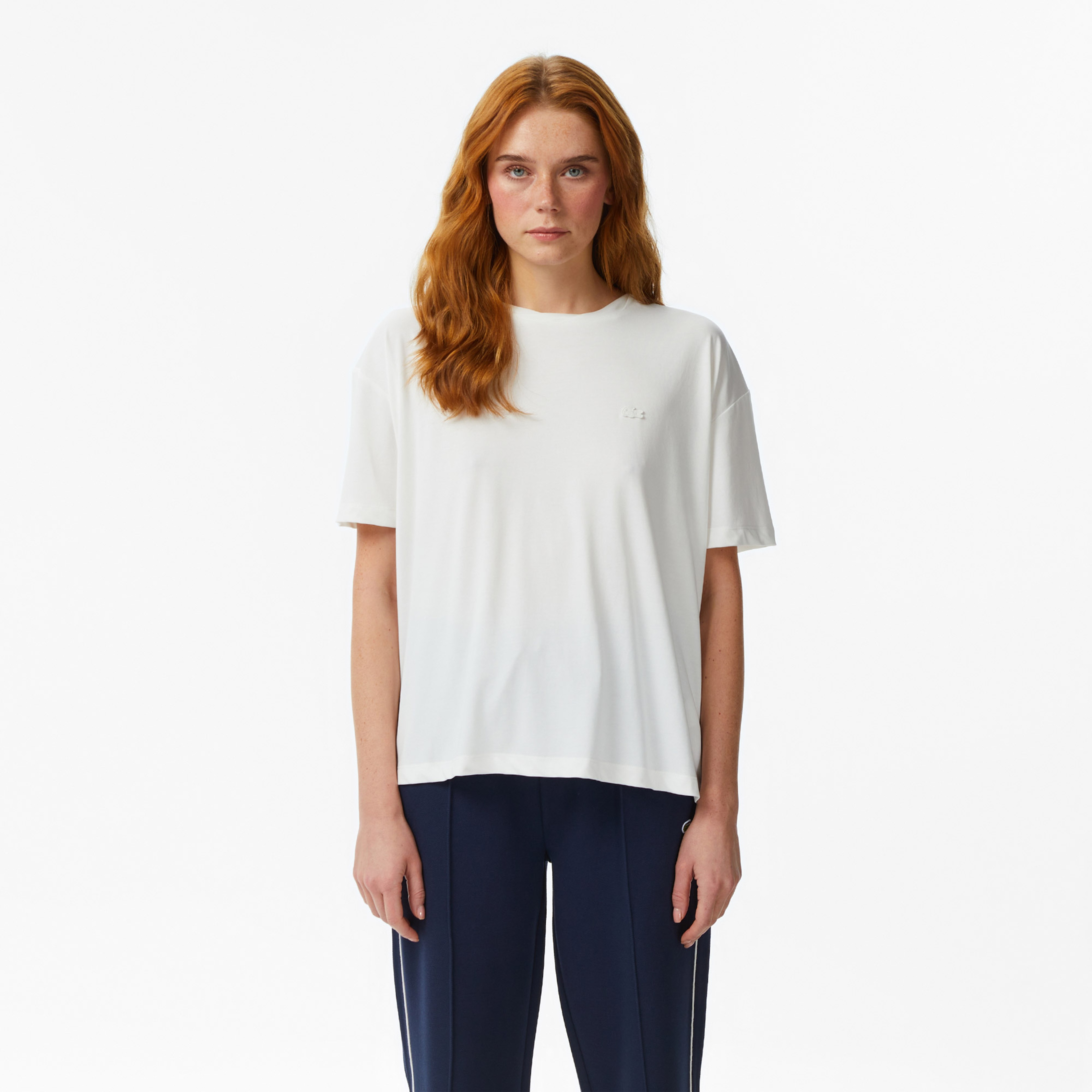 Lacoste Relaxed Fit Kadın Beyaz T-Shirt