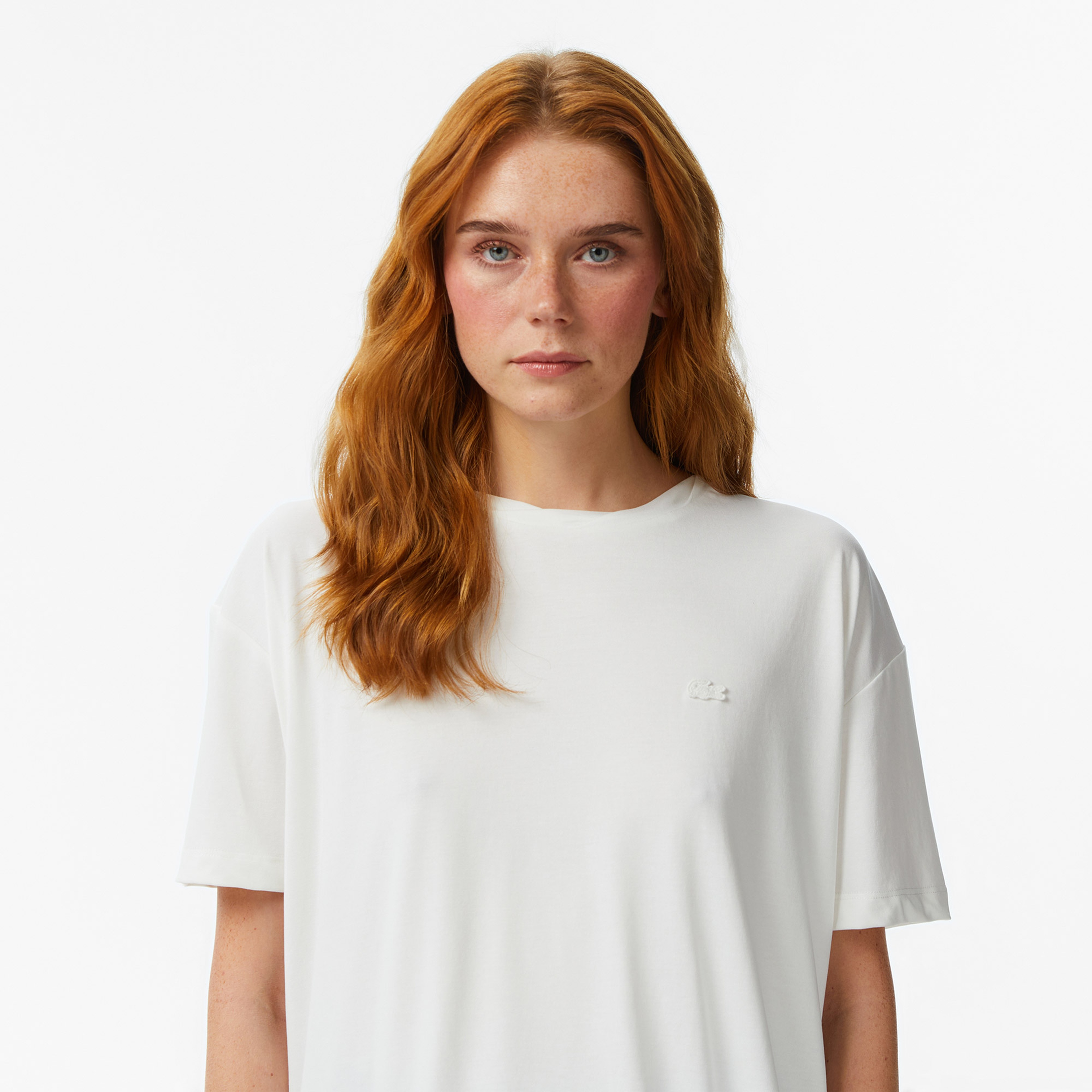 Lacoste Relaxed Fit Kadın Beyaz T-Shirt