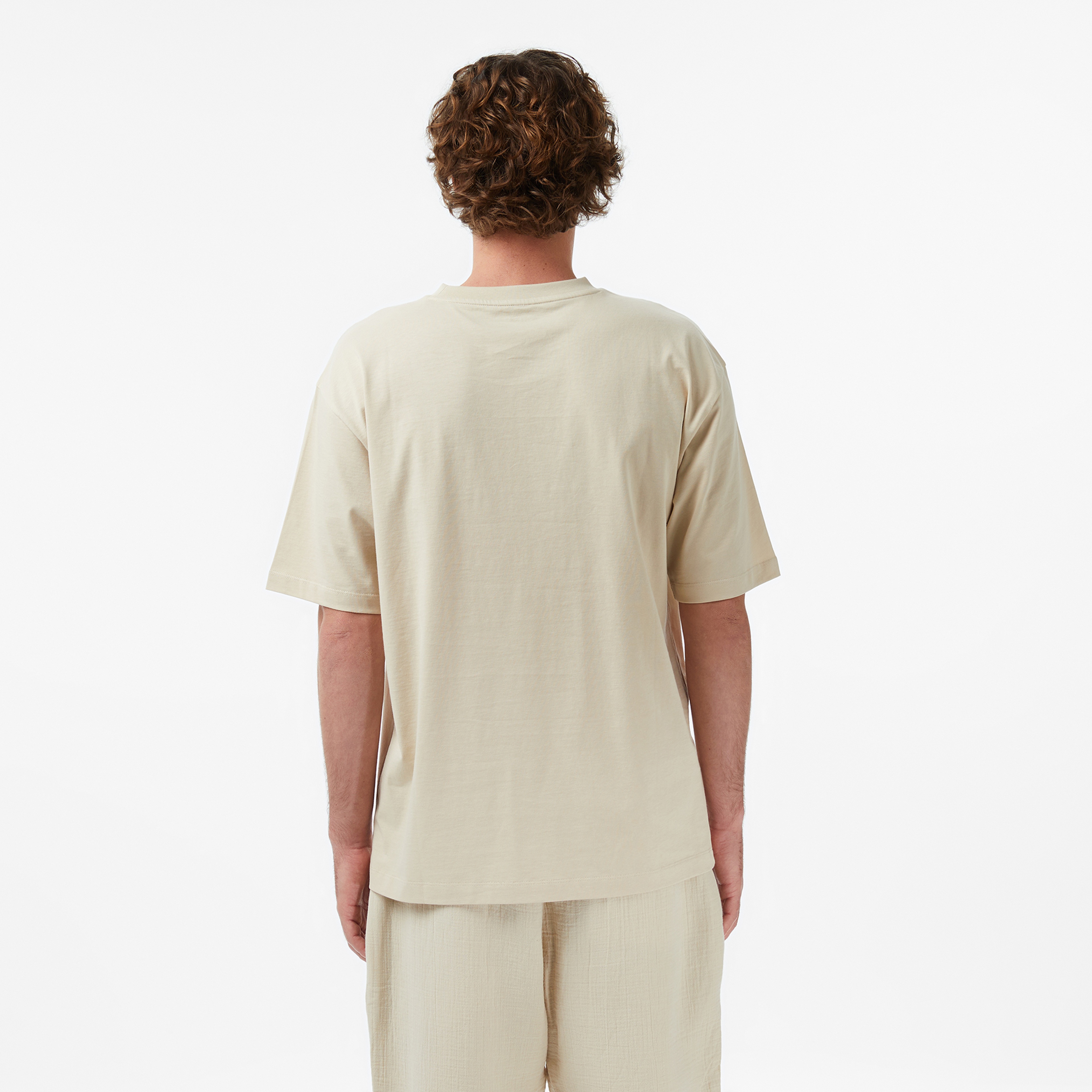 UNITED4 Regular Fit Erkek Krem T-Shirt