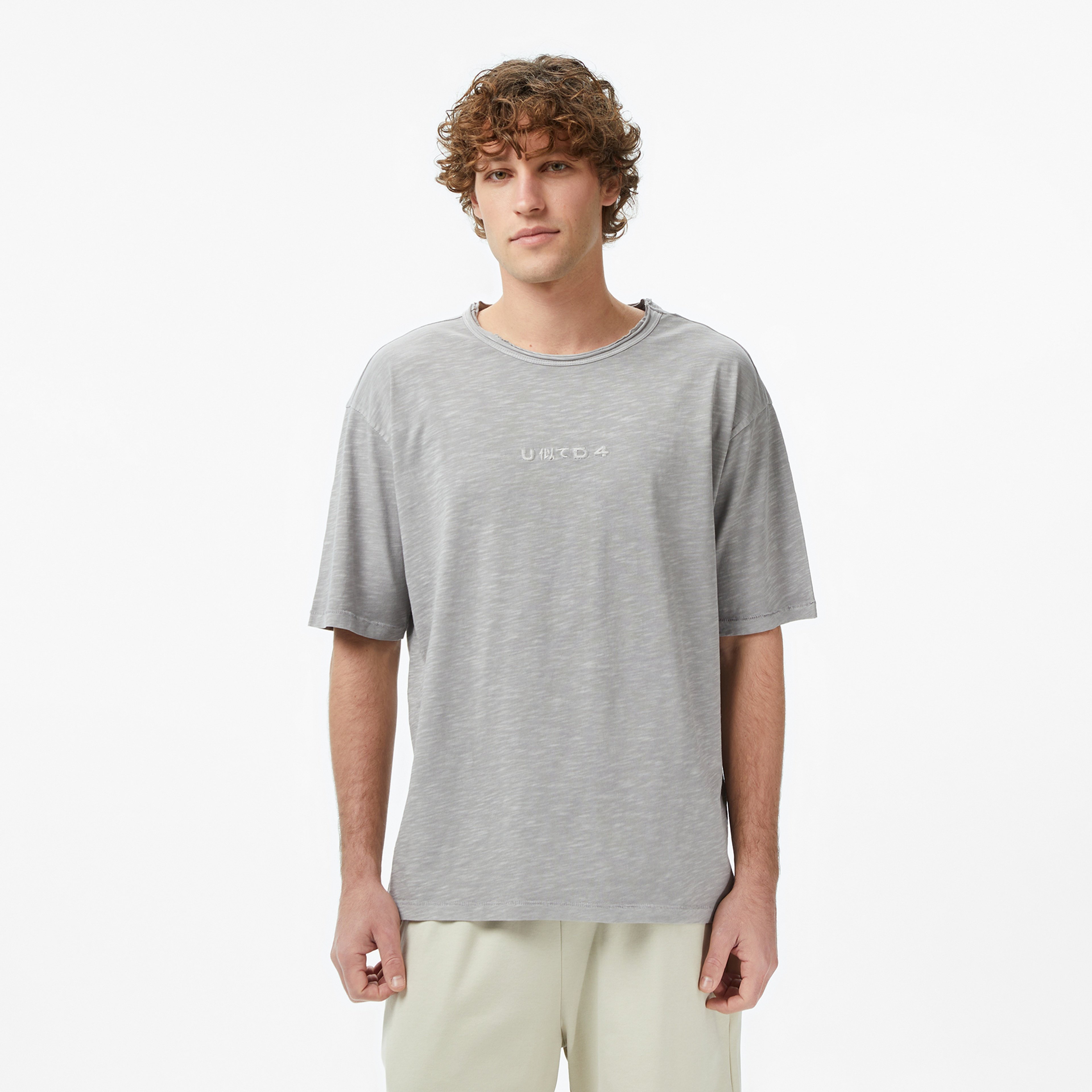 UNITED4 Regular Fit Erkek Gri T-Shirt