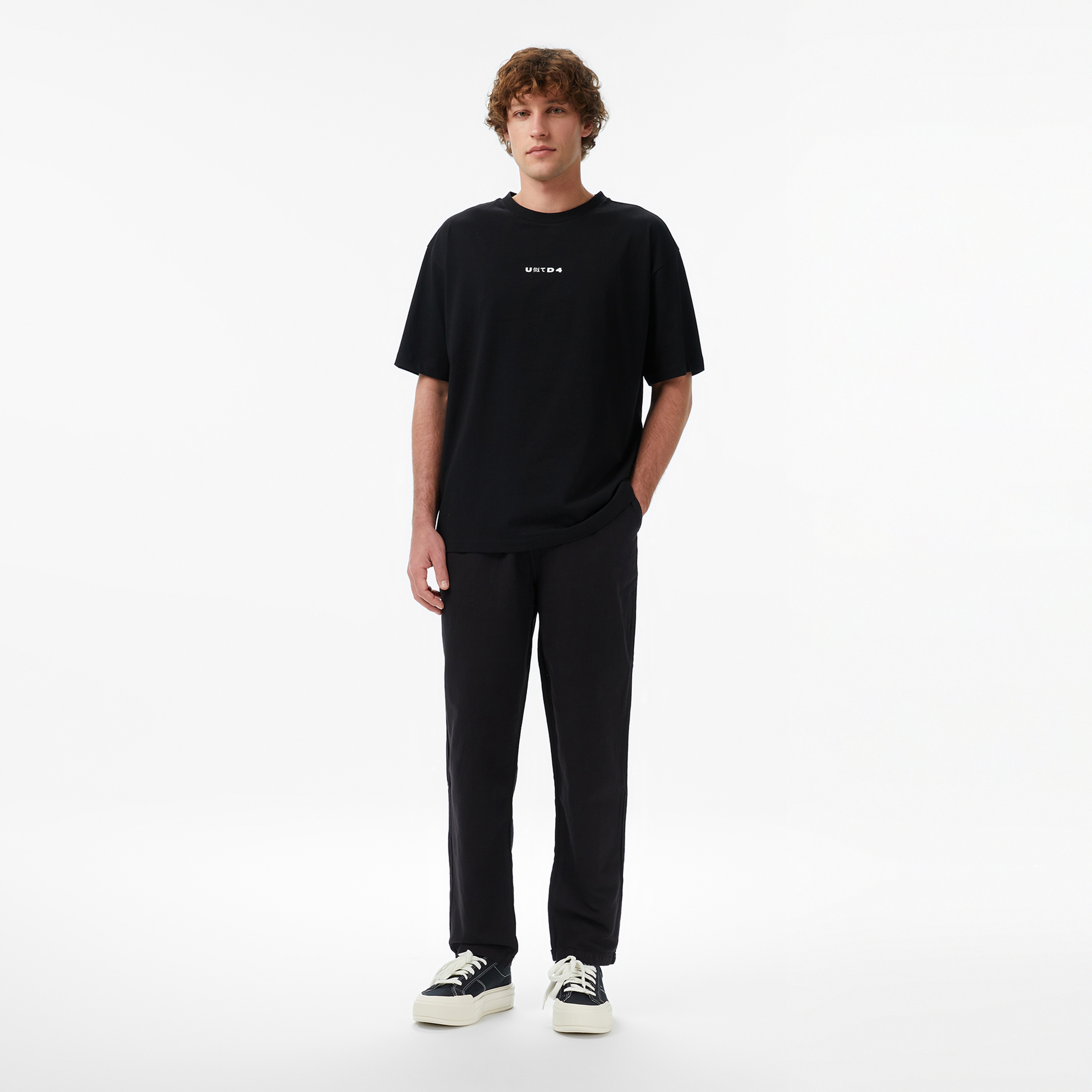 UNITED4 Regular Fit Erkek Siyah T-Shirt