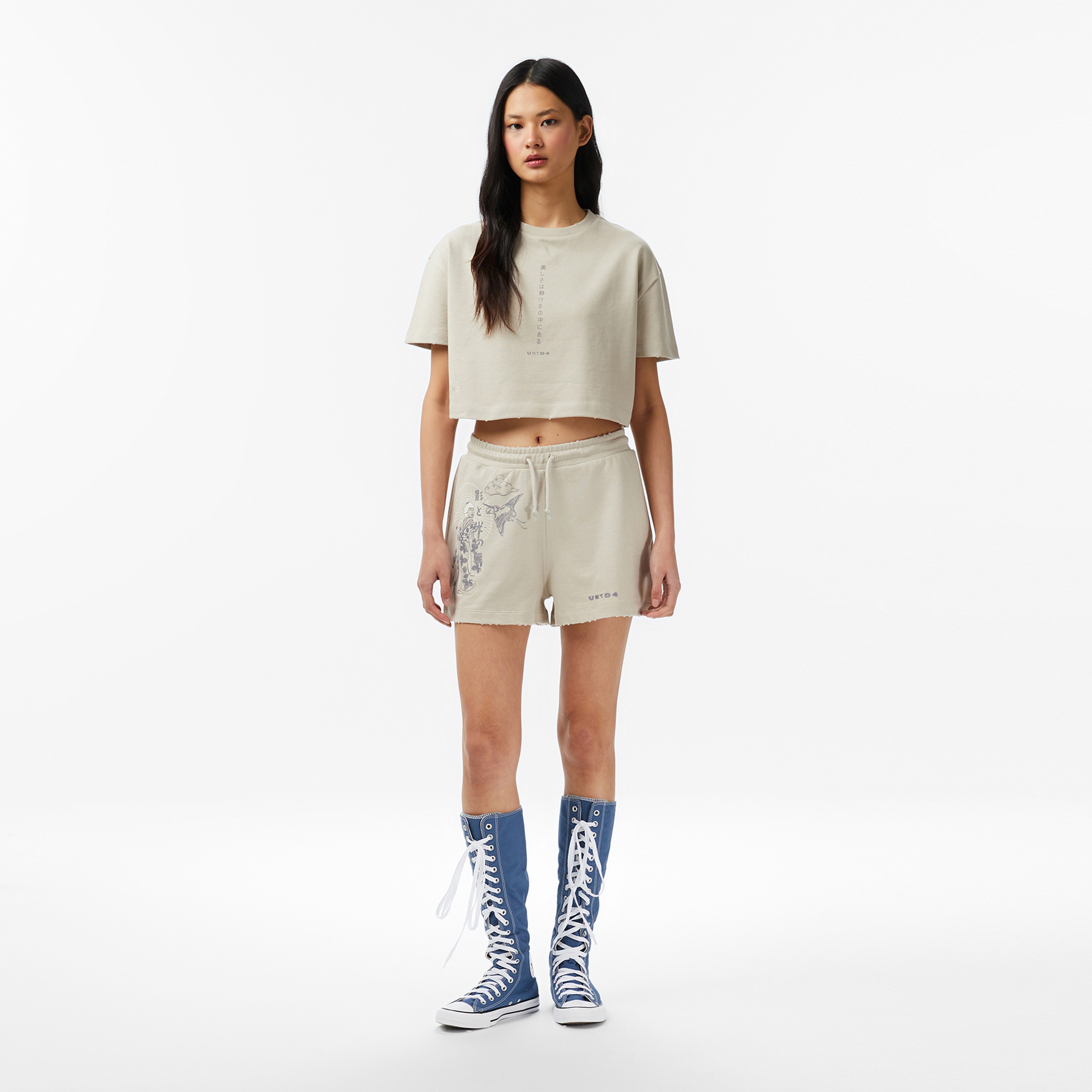 UNITED4 Regular Fit Kadın Krem Şort