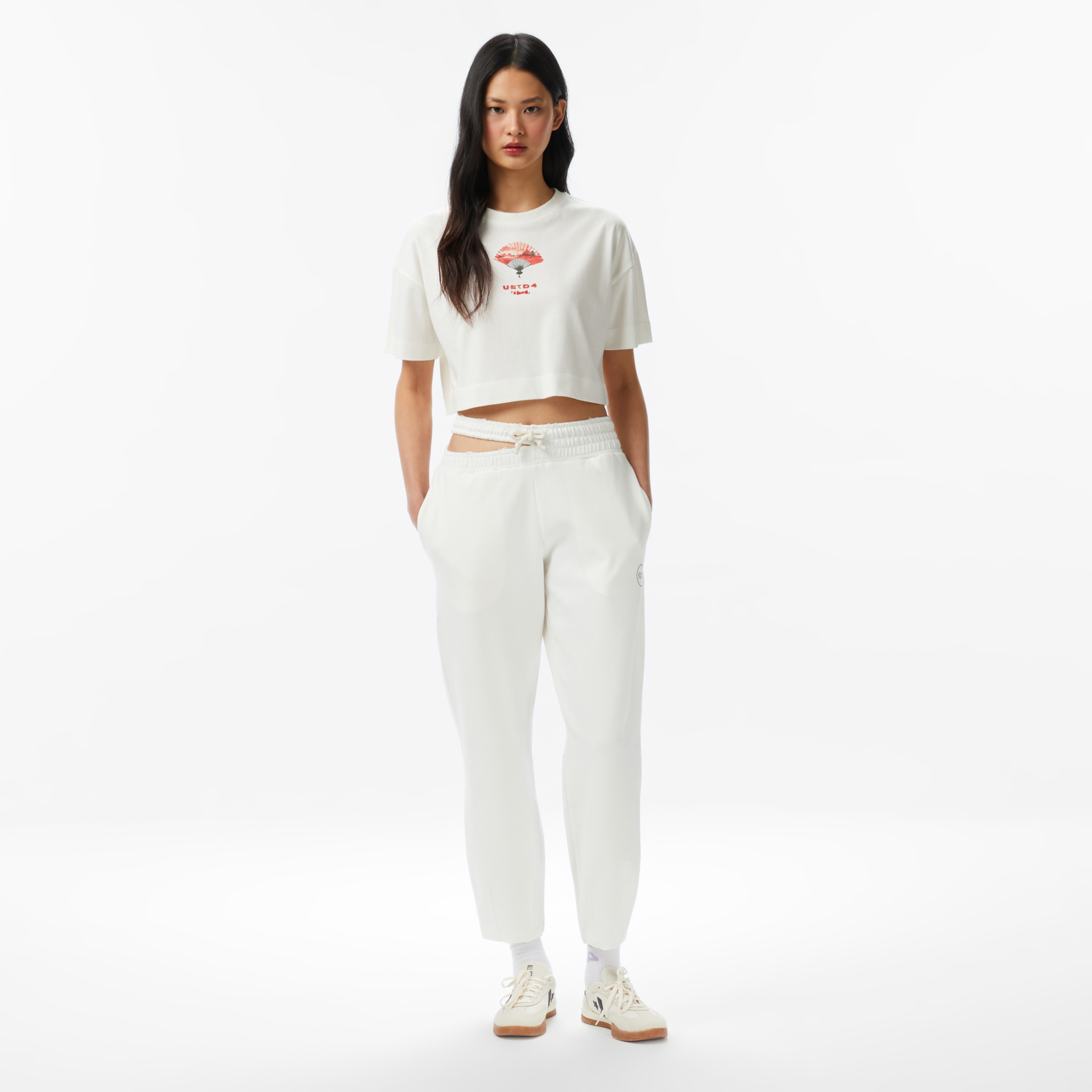 UNITED4 Regular Fit Kadın Siyah T-Shirt