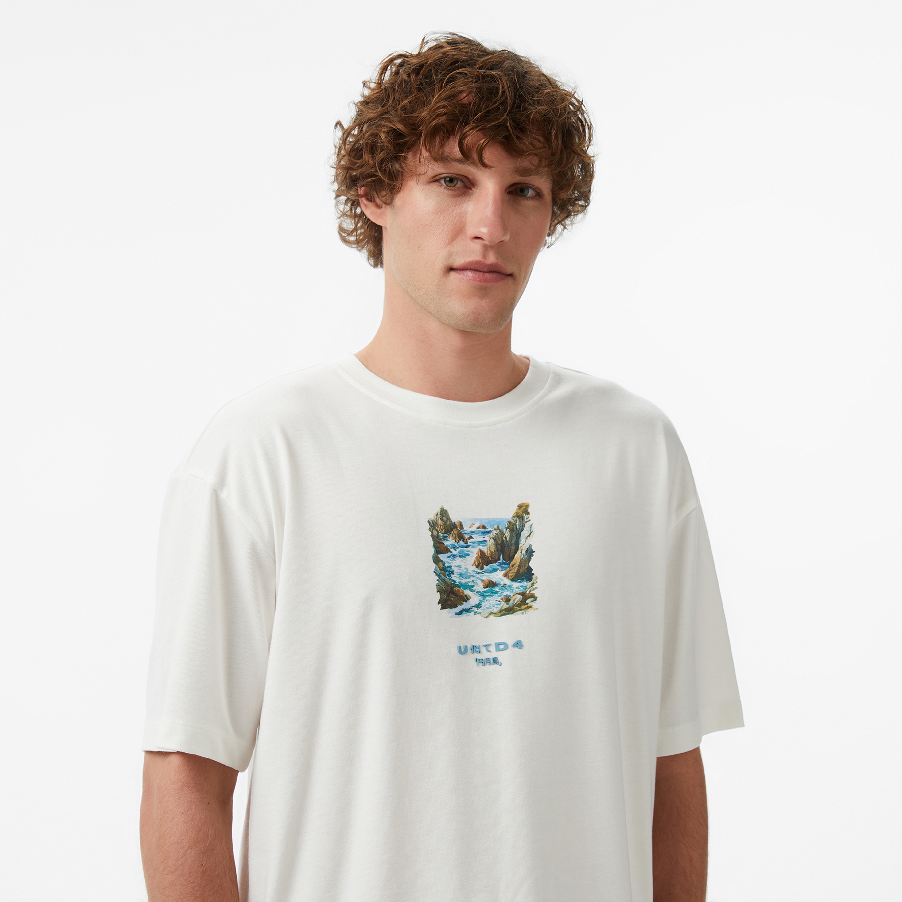 UNITED4 Regular Fit Erkek Bej T-Shirt