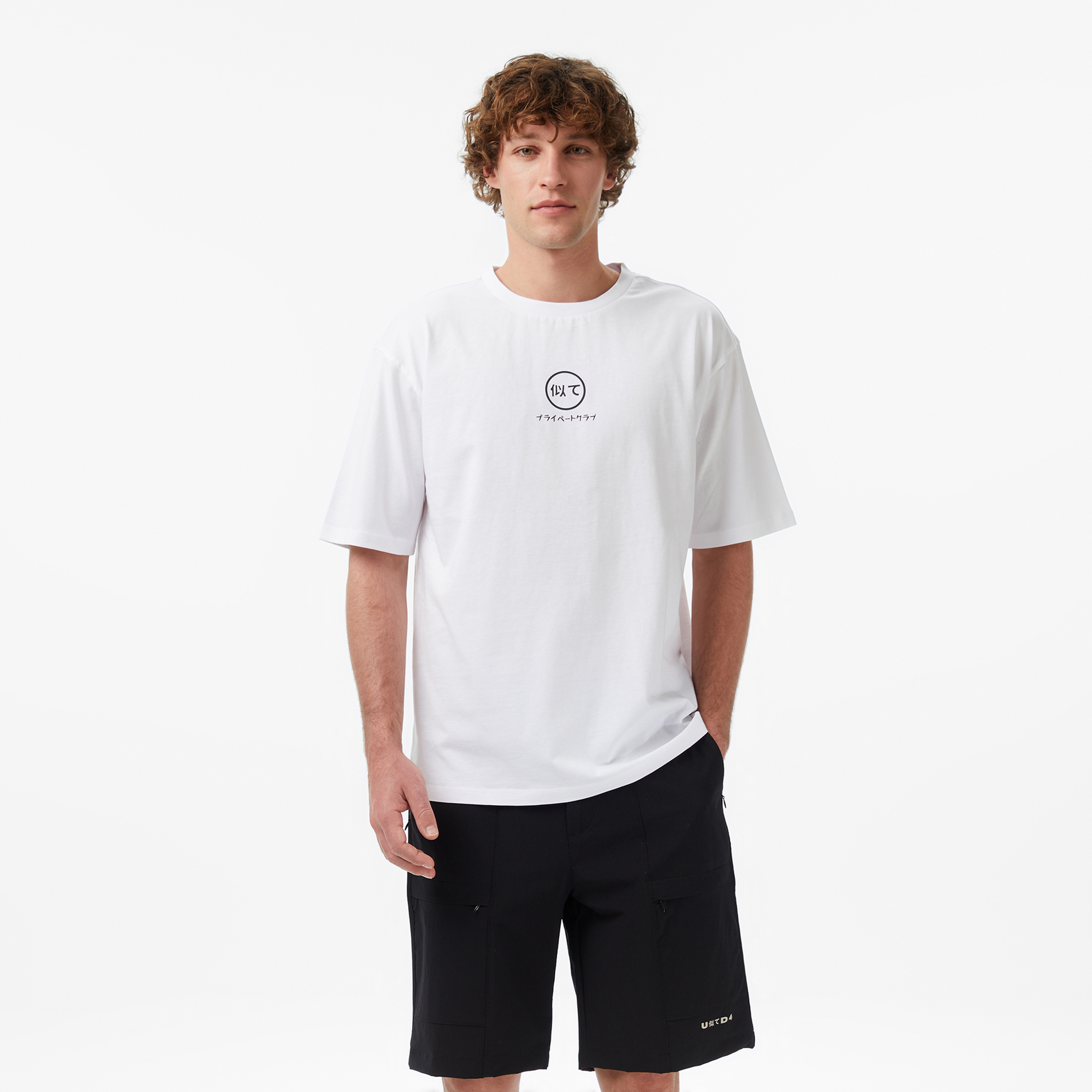 UNITED4 Regular Fit Erkek Beyaz T-Shirt