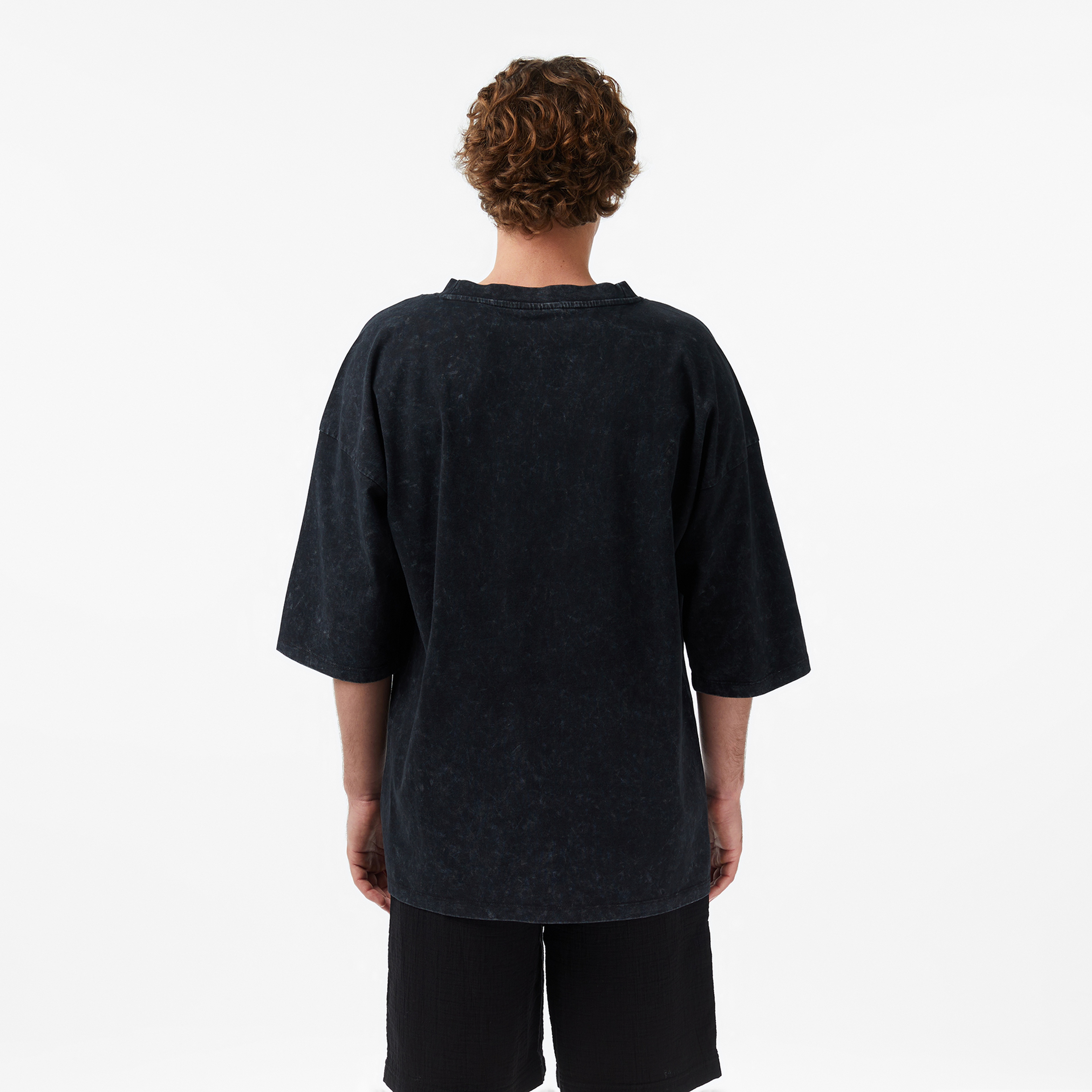 UNITED4 Oversize Fit Erkek Siyah T-Shirt