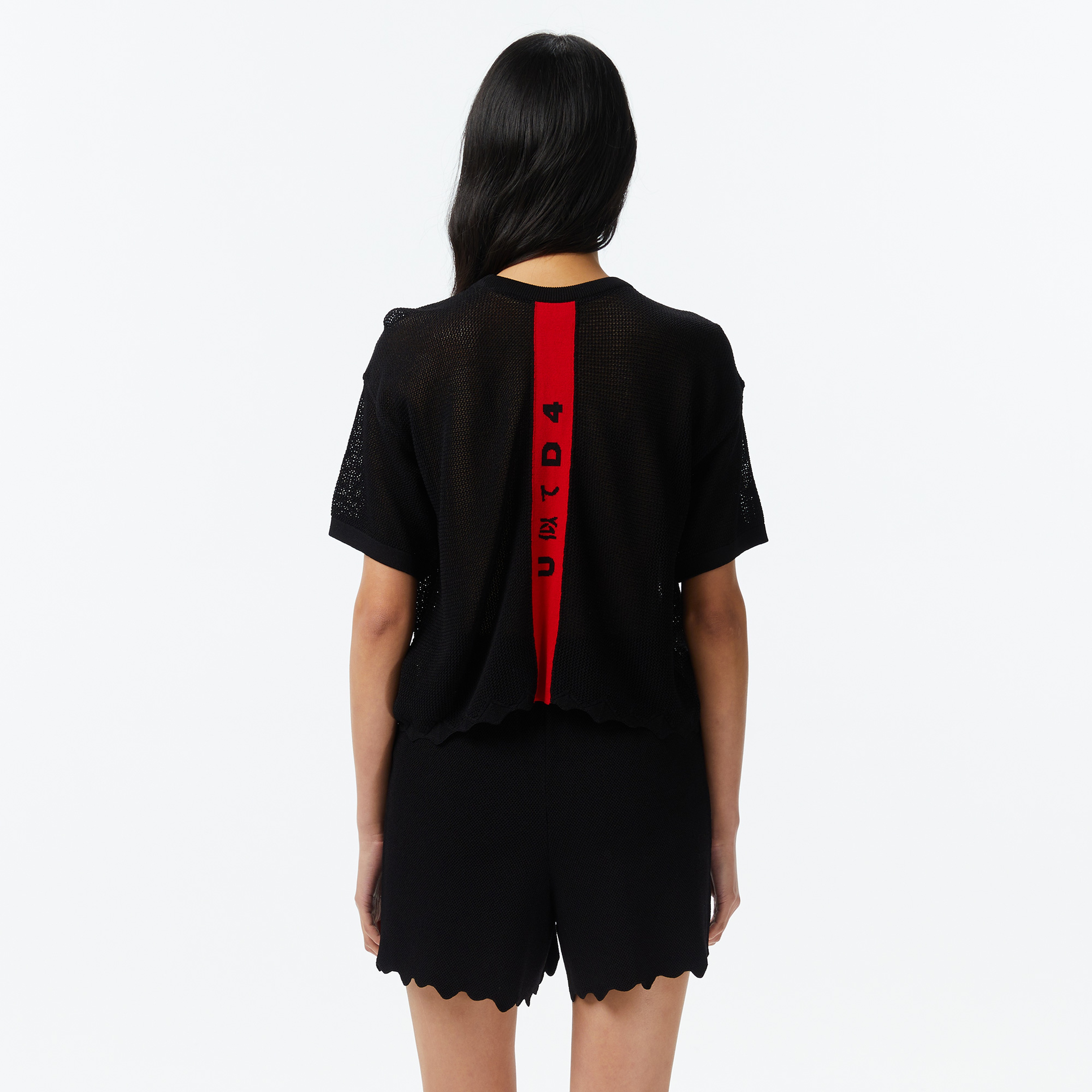 UNITED4 Crop Fit Kadın Siyah Triko