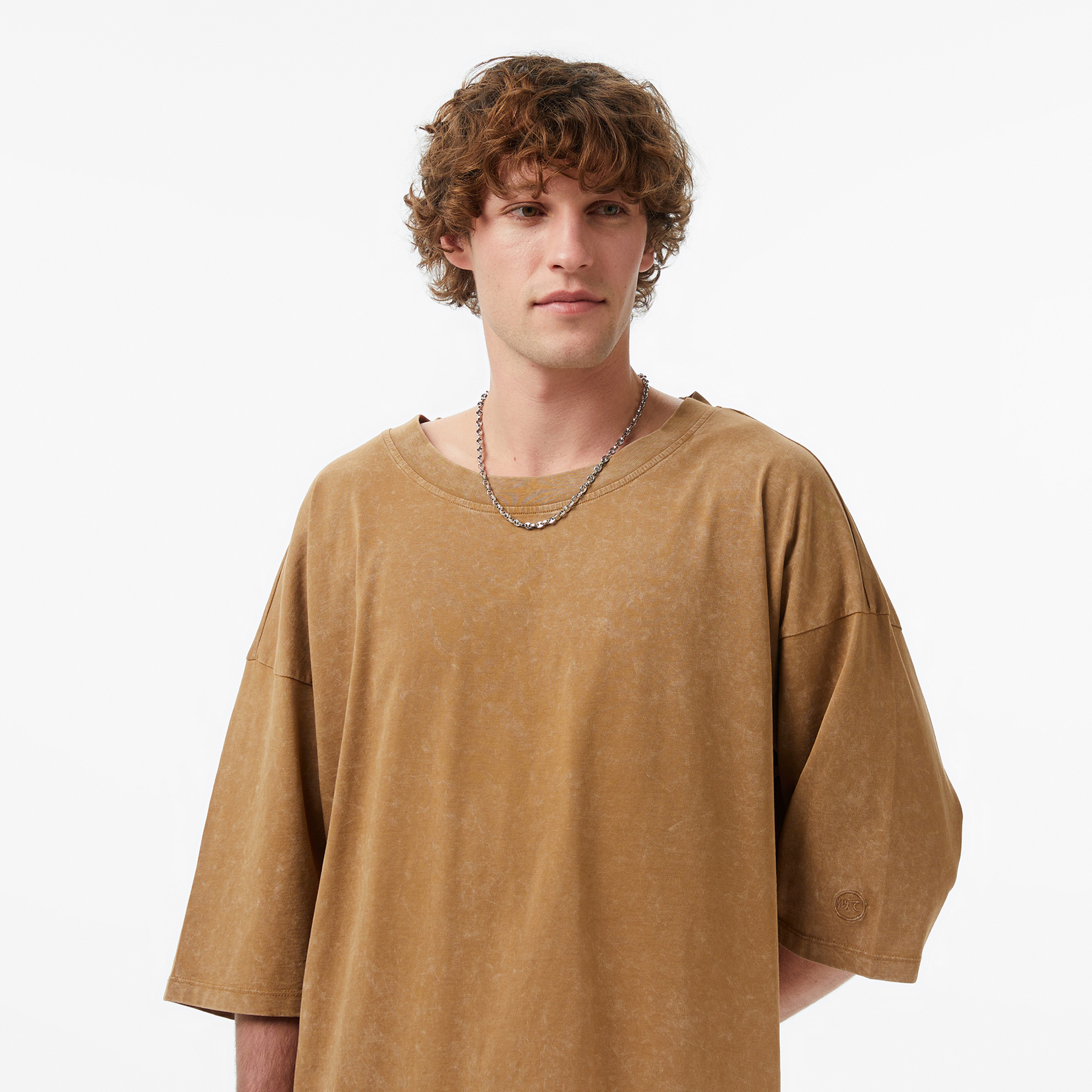 UNITED4 Oversize Fit Erkek Kahverengi T-Shirt