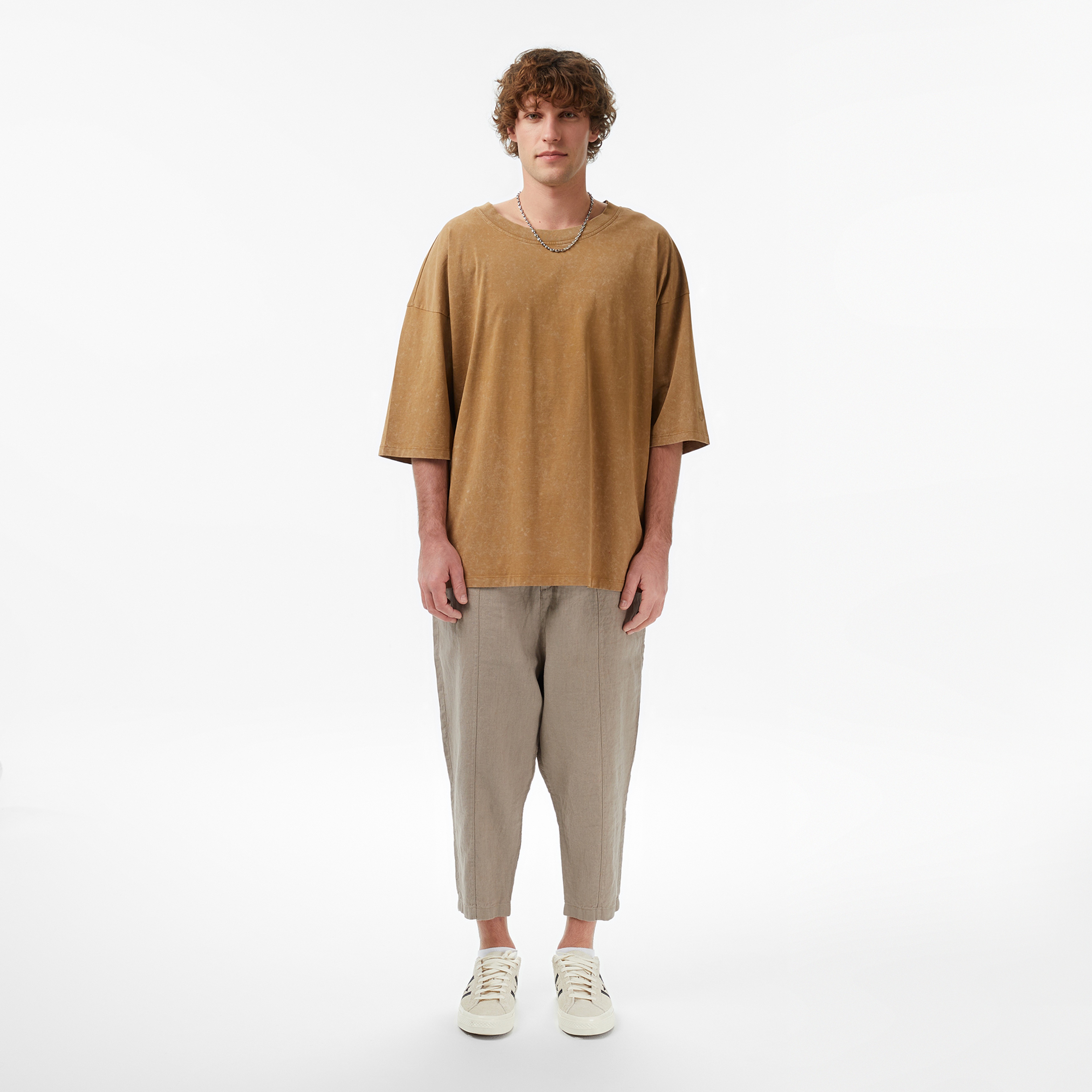 UNITED4 Oversize Fit Erkek Kahverengi T-Shirt