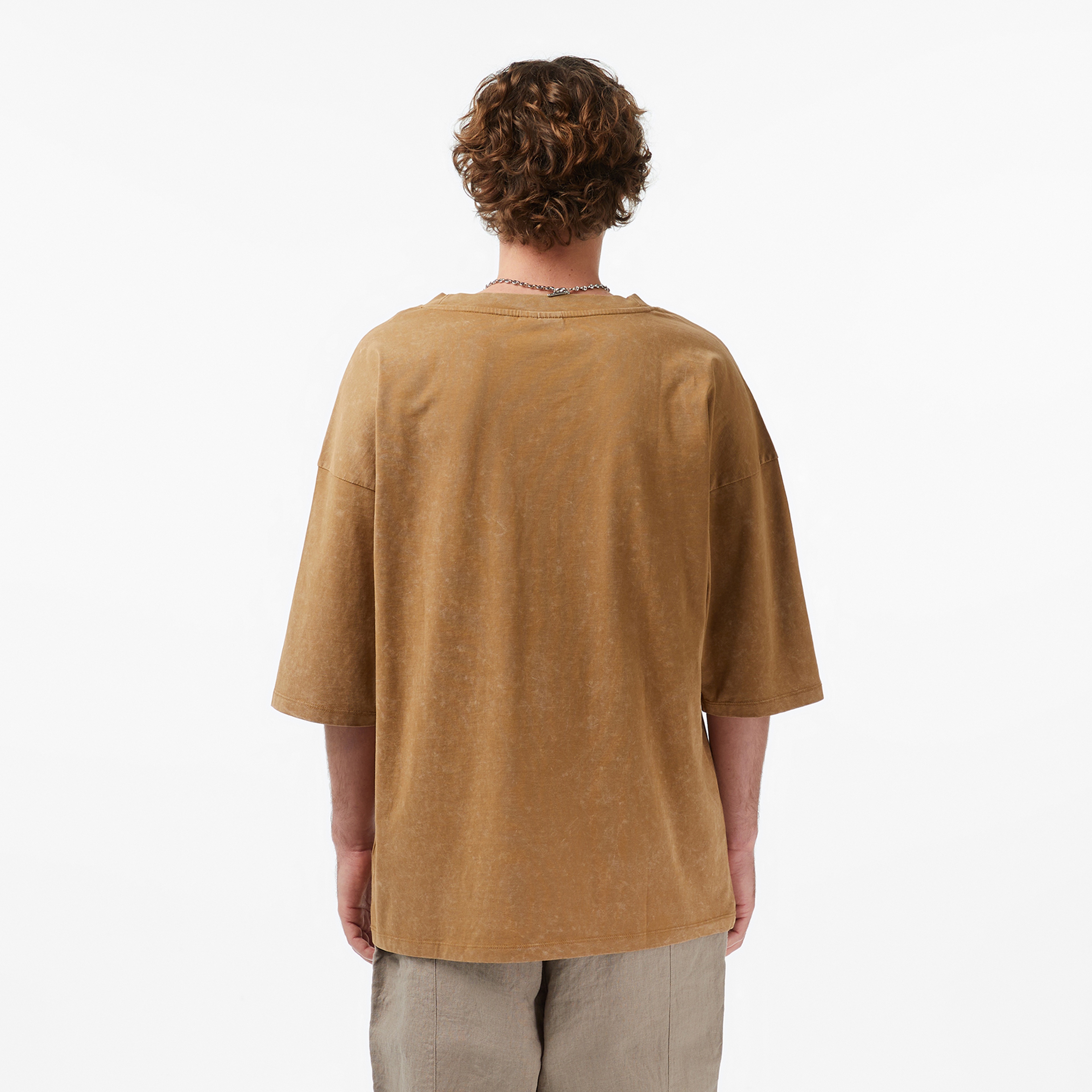 UNITED4 Oversize Fit Erkek Kahverengi T-Shirt