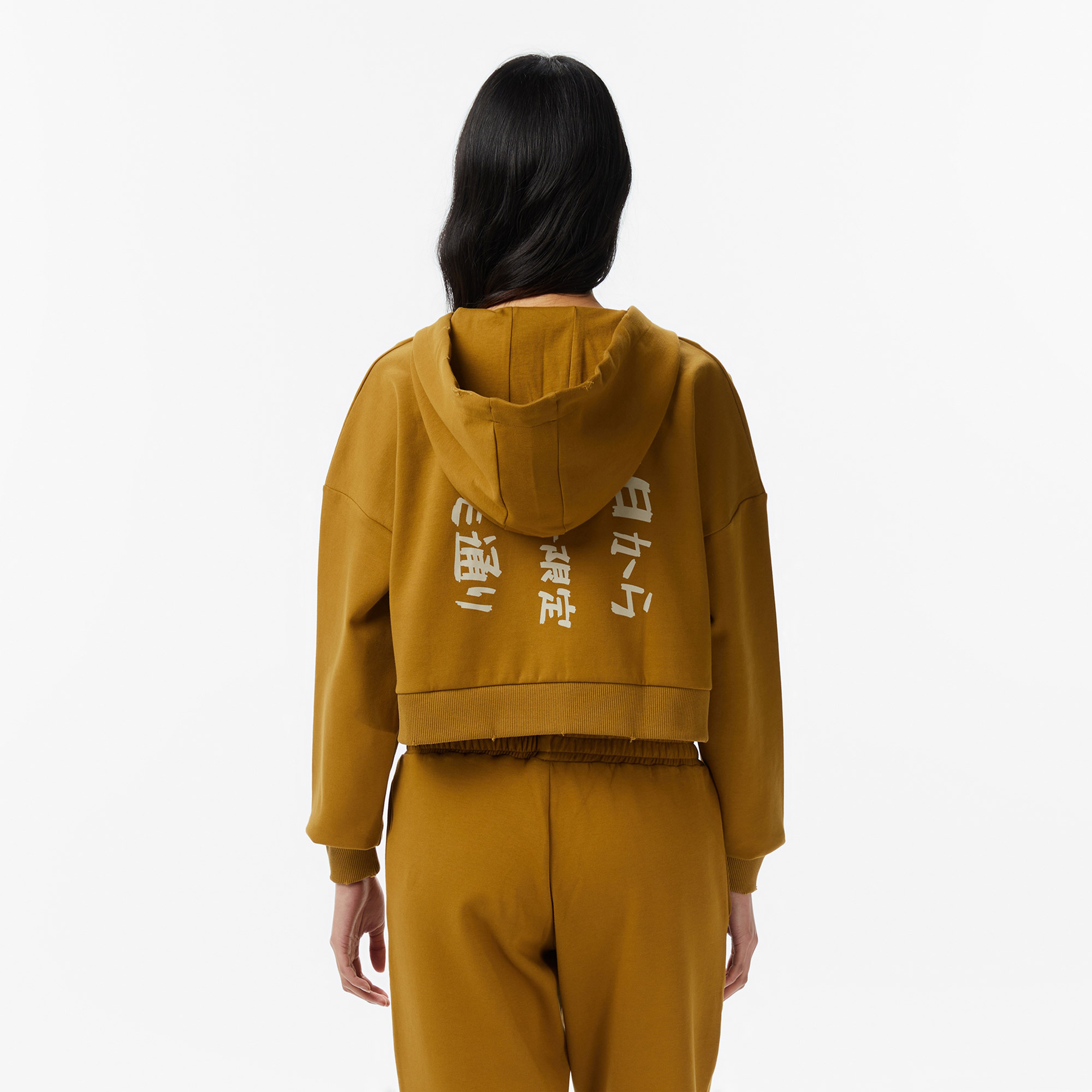 UNITED4 Regular Fit Kadın Kahverengi Sweatshirt