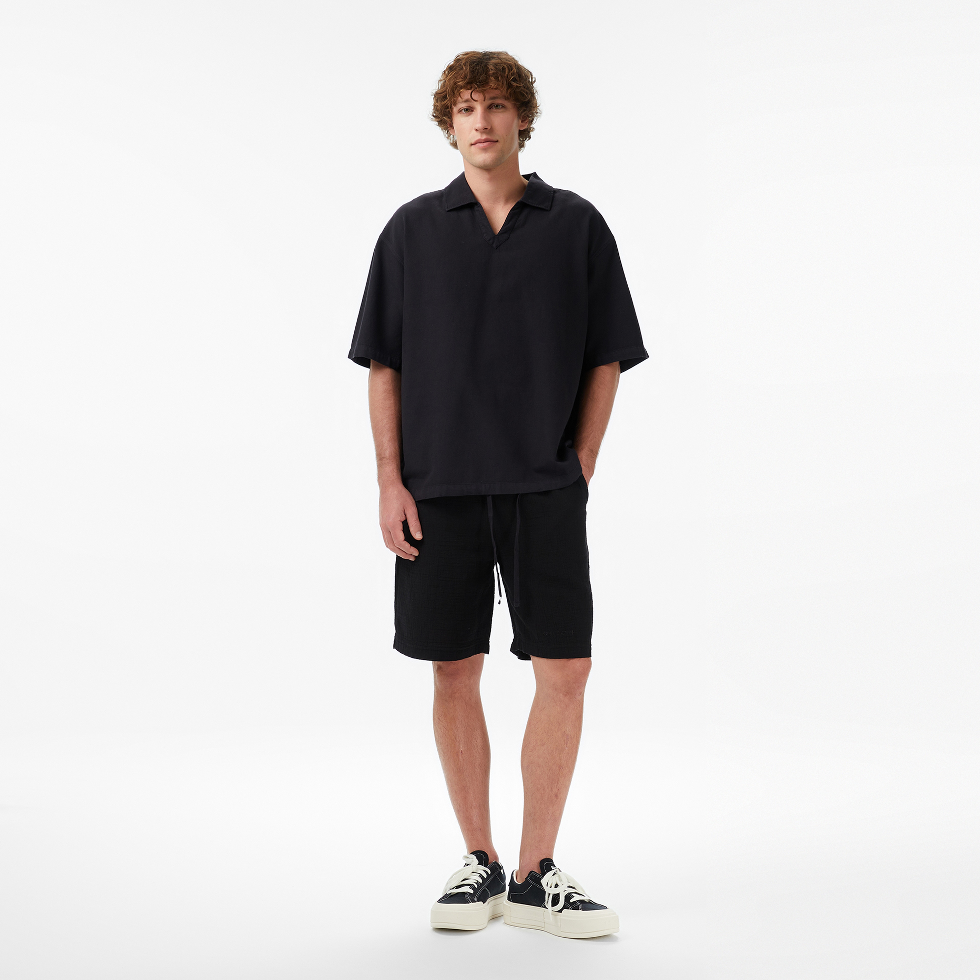 UNITED4 Oversize Fit Erkek Siyah Polo