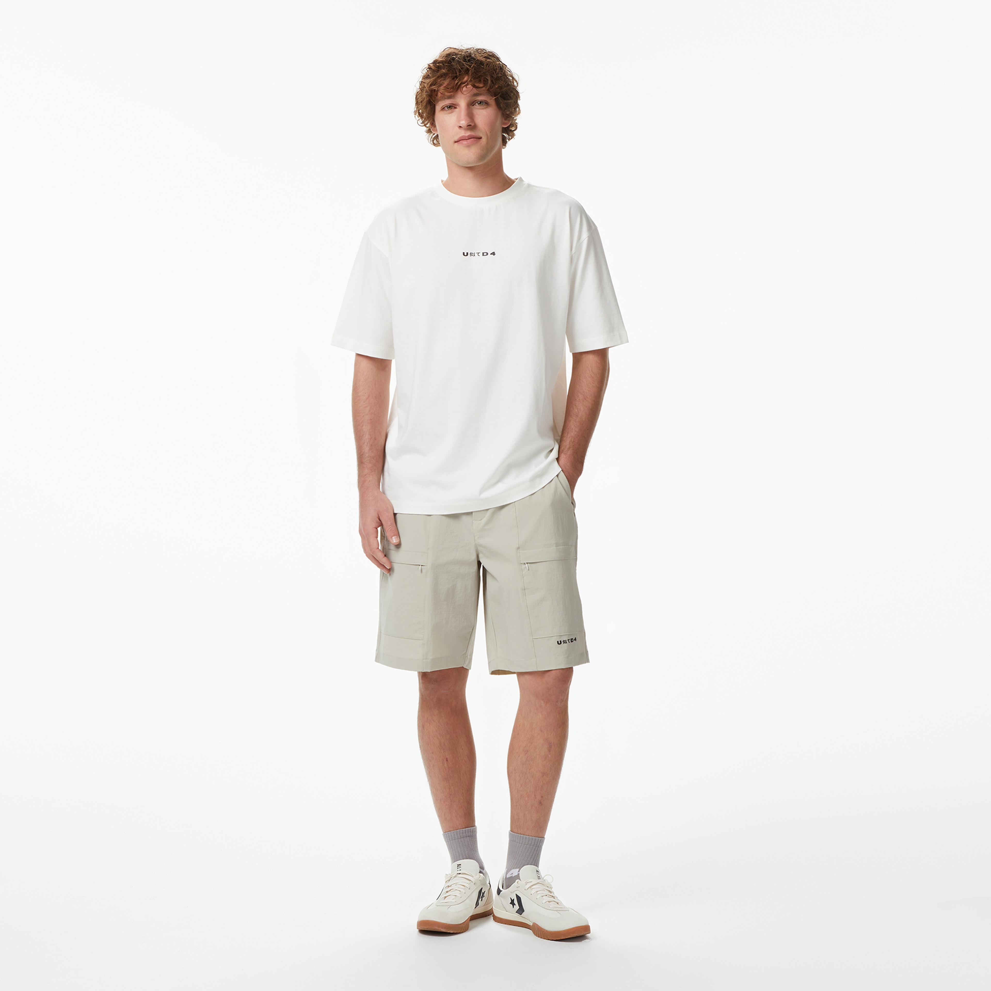 UNITED4 Regular Fit Erkek Bej T-Shirt