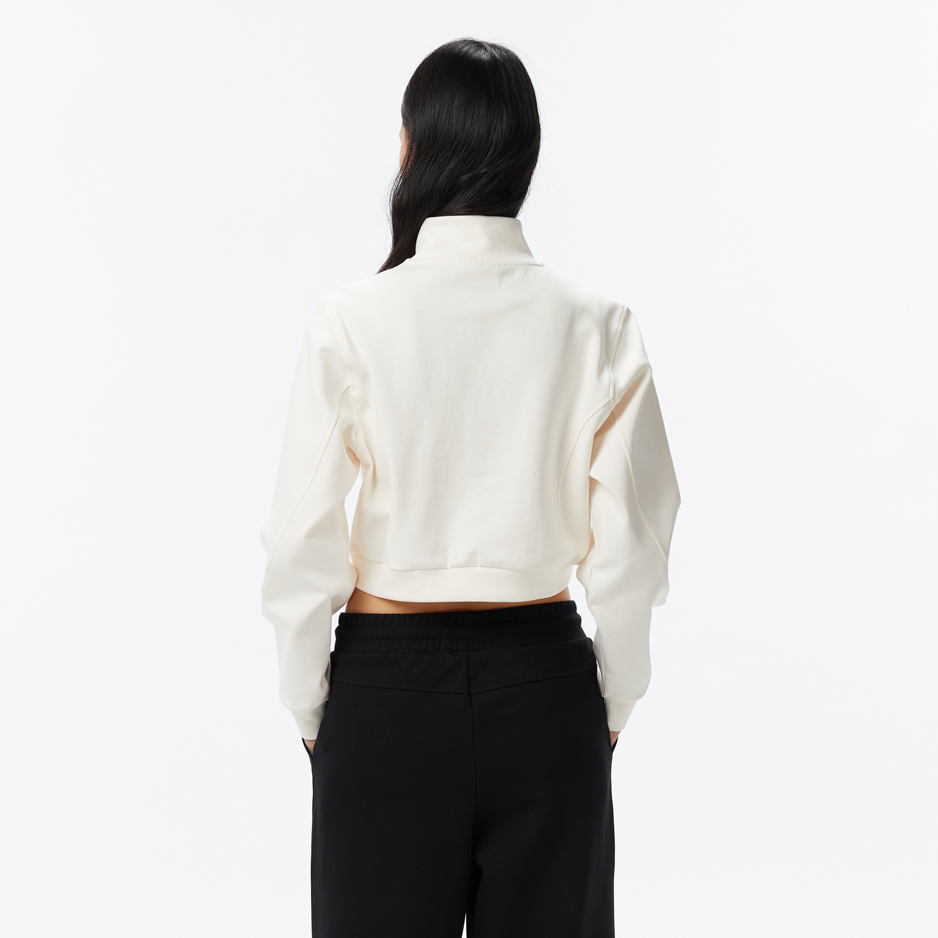 UNITED4 Crop Fit Kadın Bej Sweatshirt