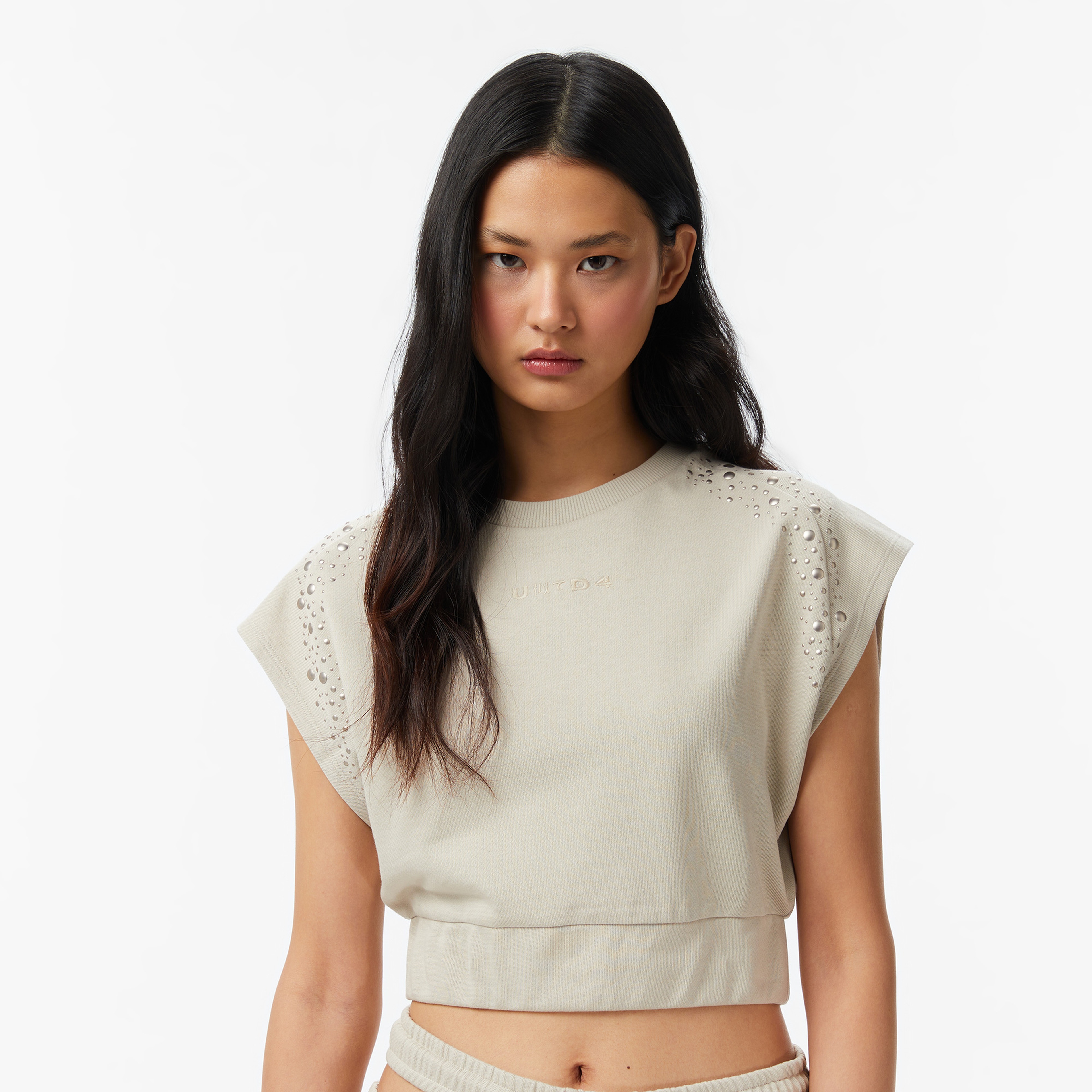 UNITED4 Regular Fit Kadın Krem T-Shirt