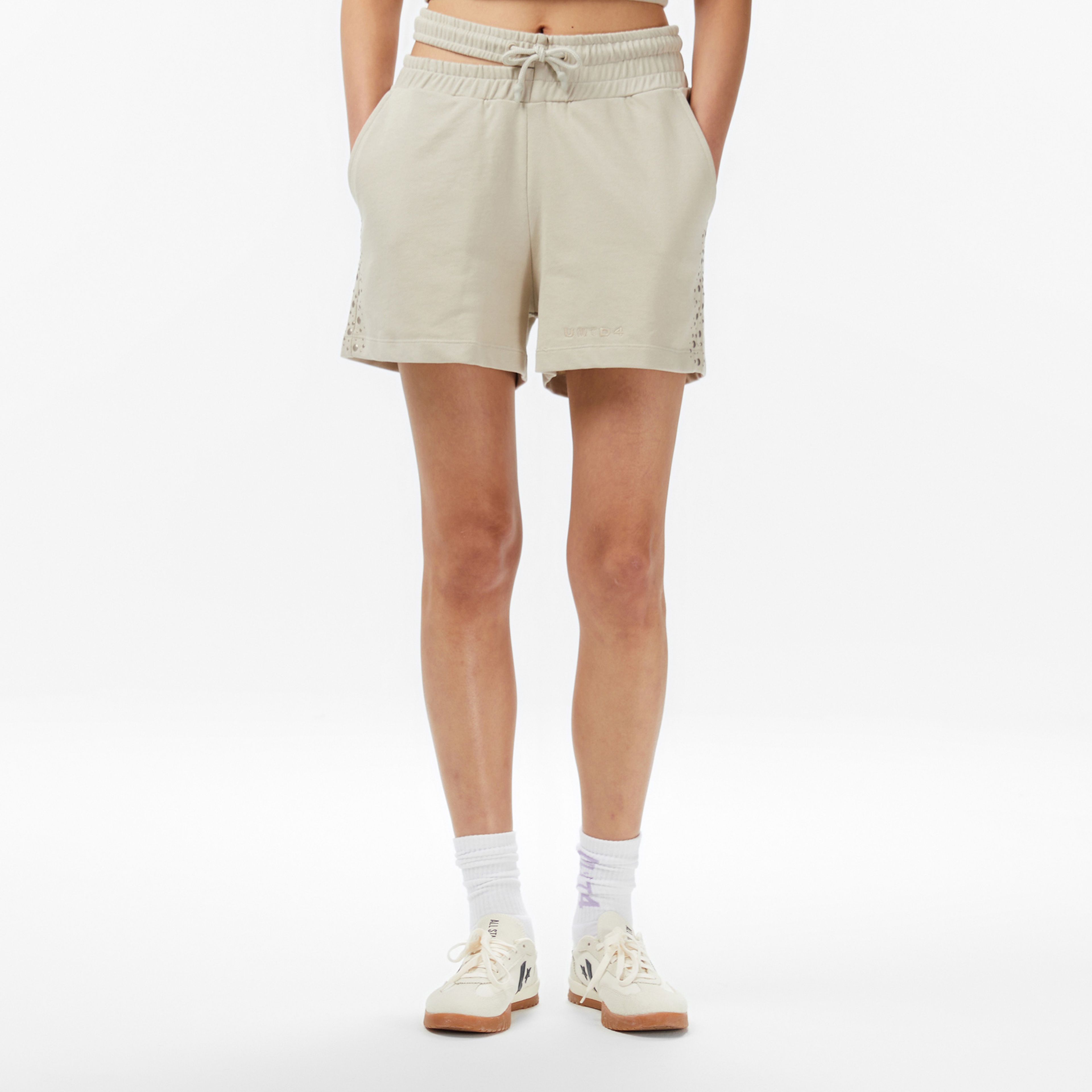 UNITED4 Regular Fit Kadın Krem Şort