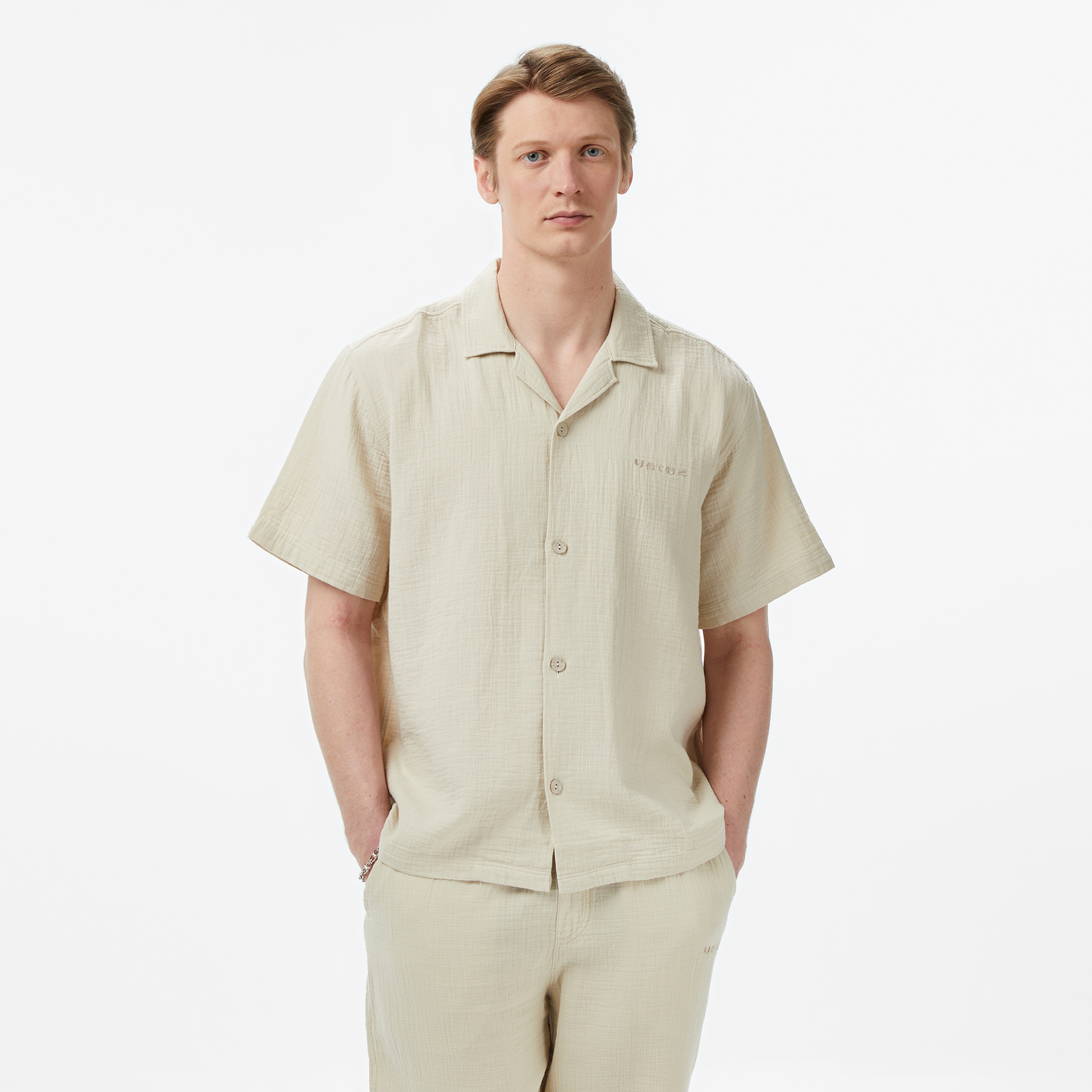UNITED4 Comfort Fit Erkek Krem Gömlek