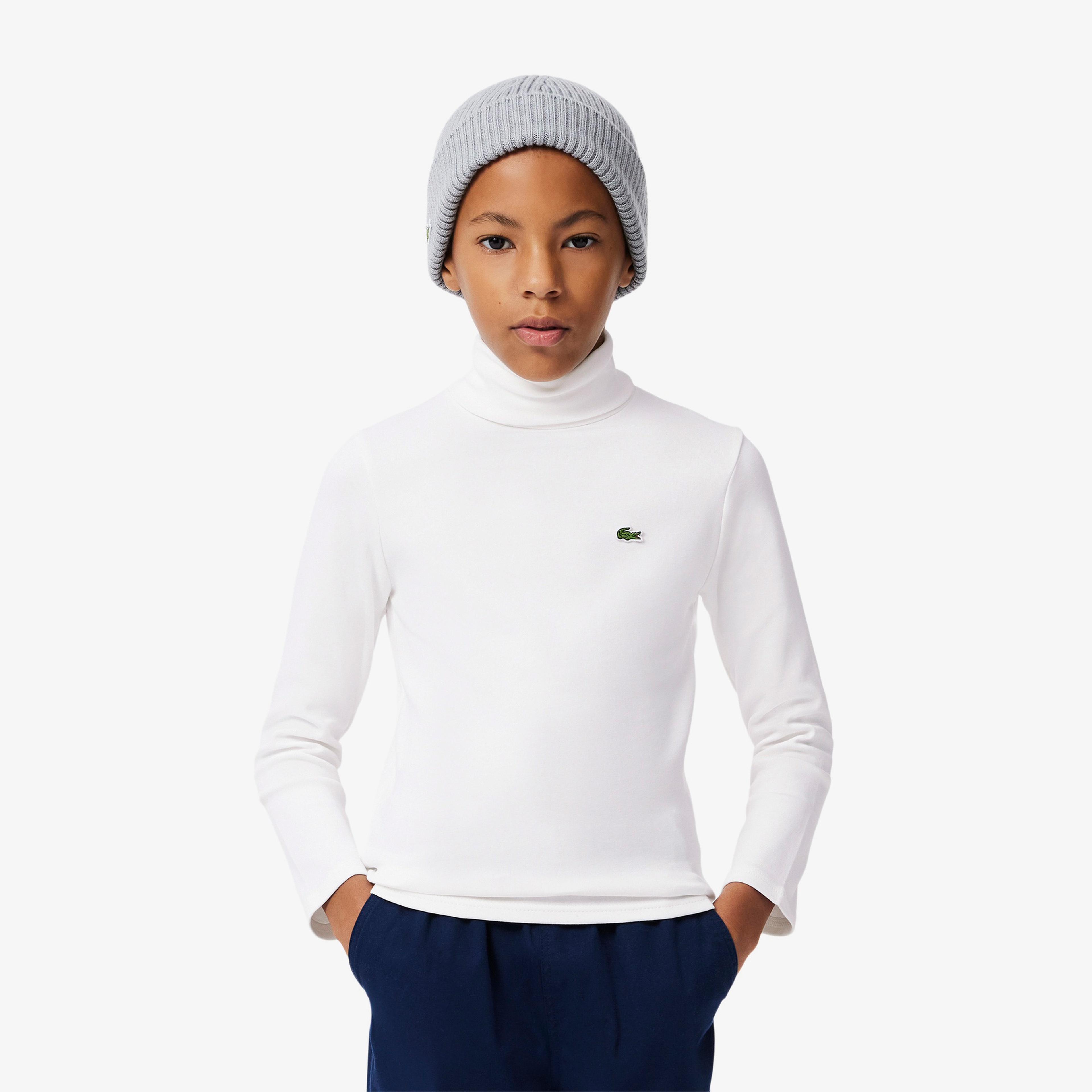 Lacoste Çocuk Bisiklet Yaka Beyaz T-Shirt