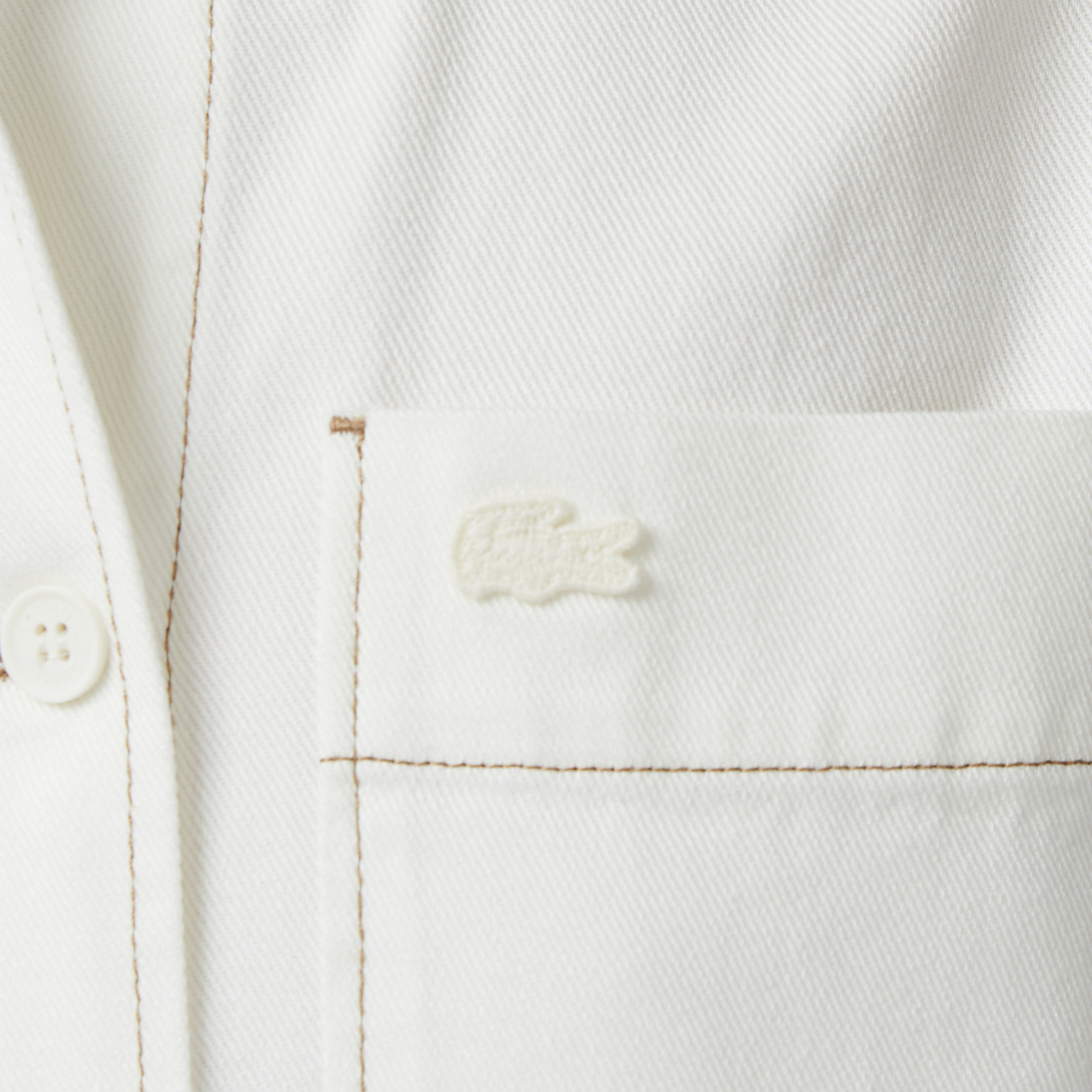 Kadın Regular Fit Kısa Kollu Düğmeli Yaka Krem Gömlek