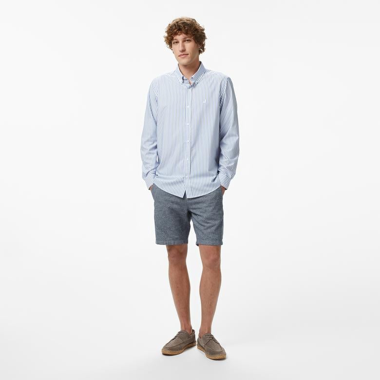 Nautica Erkek Mavi Regular Fit Çizgili Gömlek