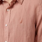 Nautica Erkek Bej Regular Fit Keten Gömlek