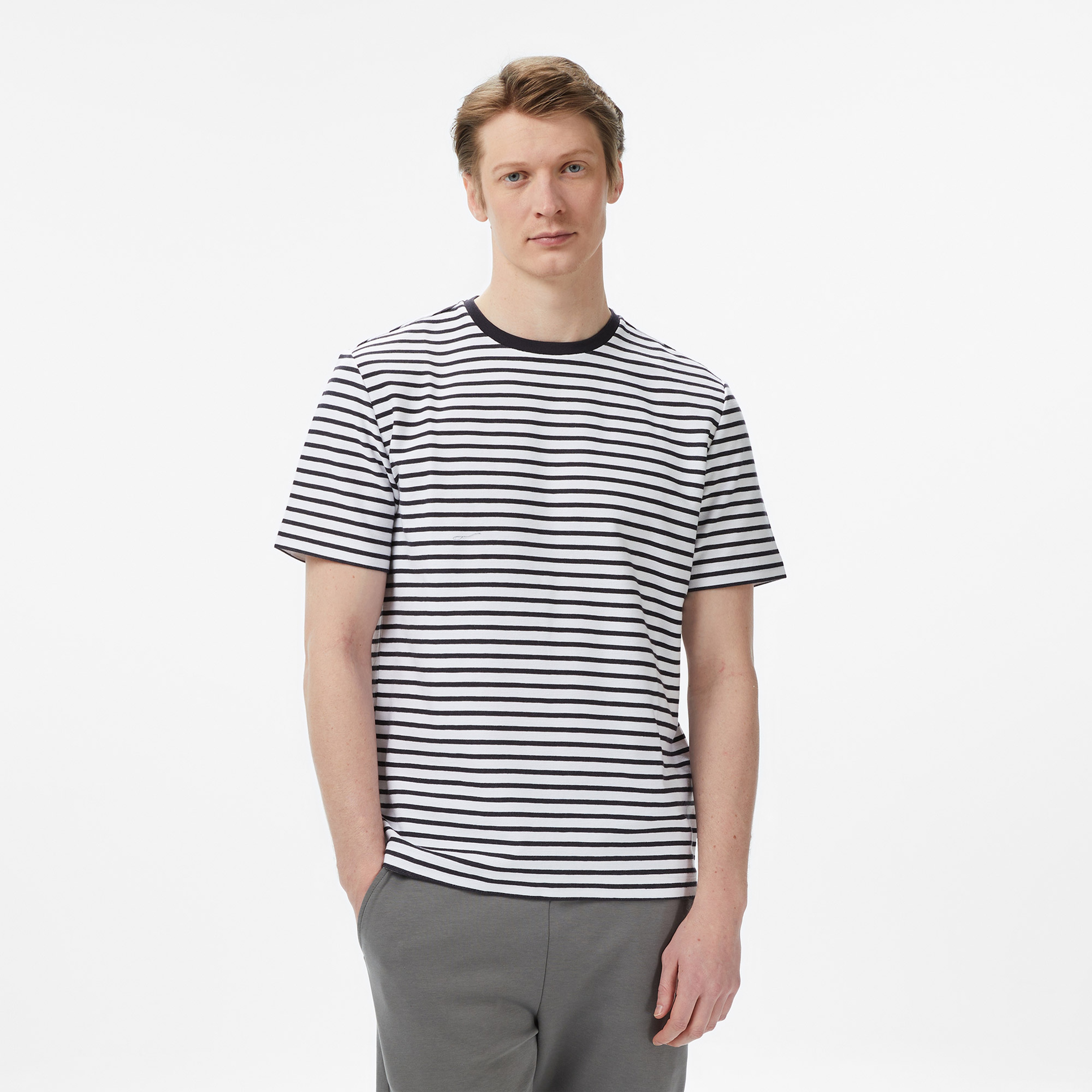 Nautica Erkek Lacivert Regular Fit Çizgili T-Shirt