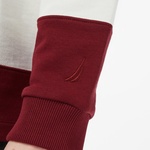 Nautica Erkek Bordo Regular Fit Çizgili Sweatshirt
