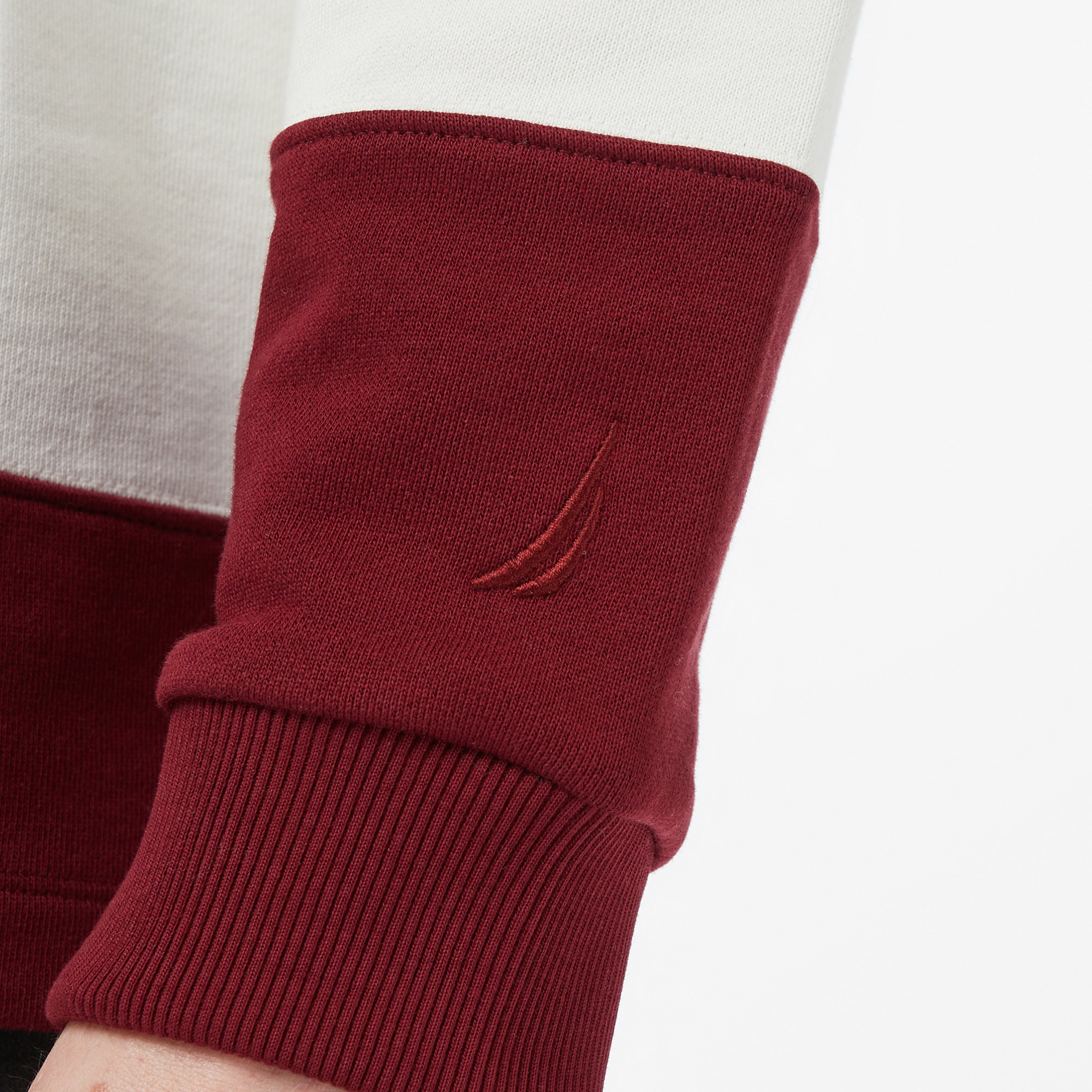 Nautica Erkek Bordo Regular Fit Çizgili Sweatshirt