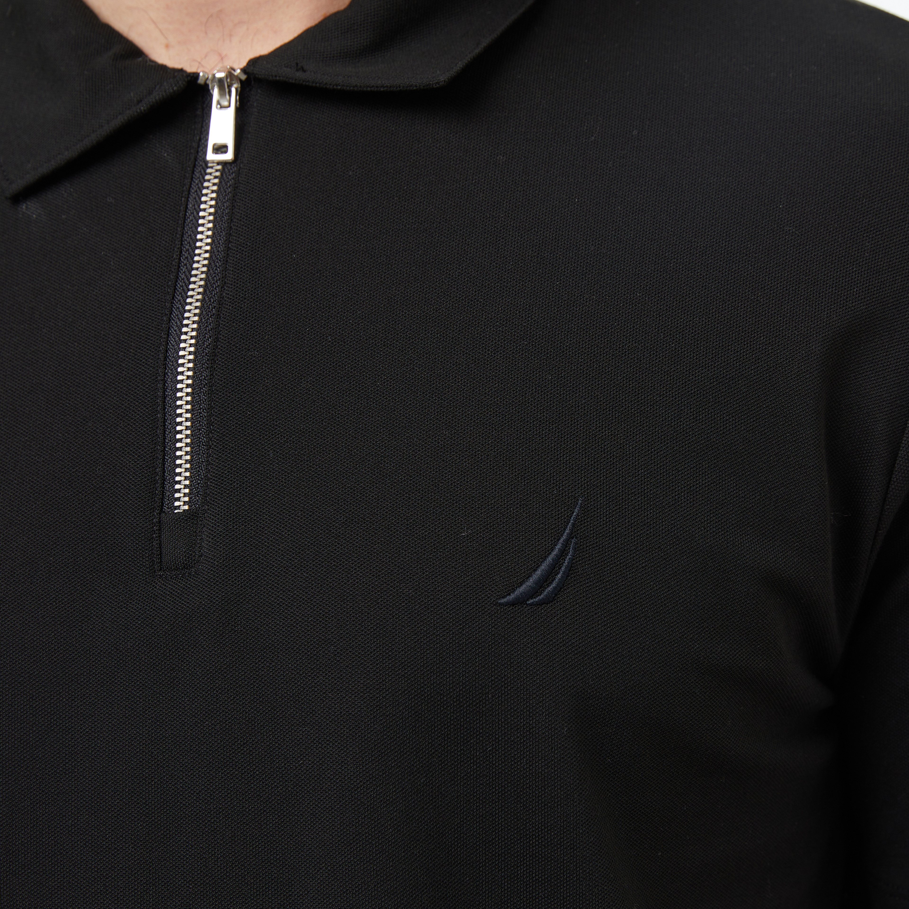 Nautica Erkek Siyah Regular Fit Polo Yaka T-Shirt