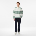 Nautica Erkek Yeşil Regular Fit Çizgili Sweatshirt