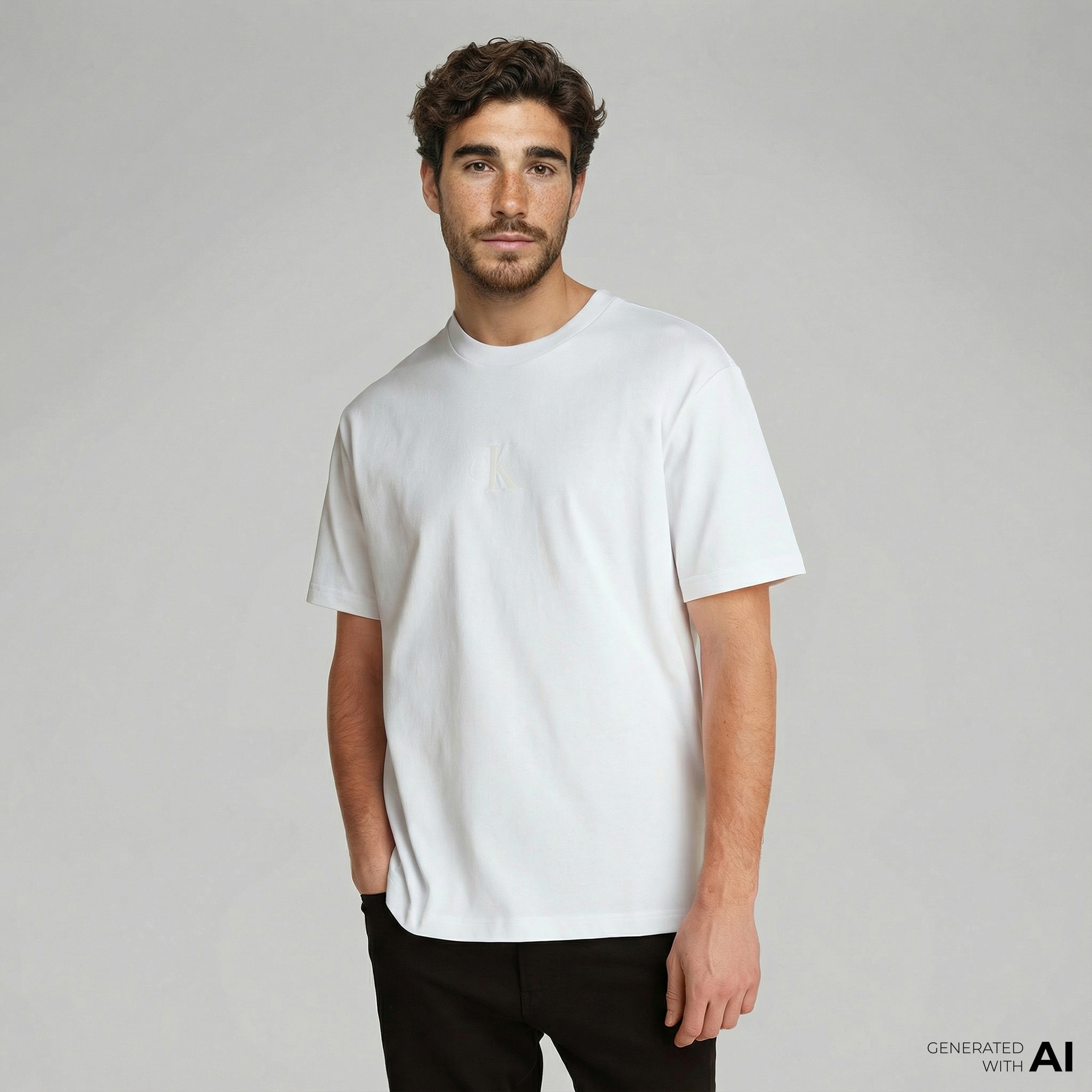 Calvin Klein Erkek Mavi T-Shirt