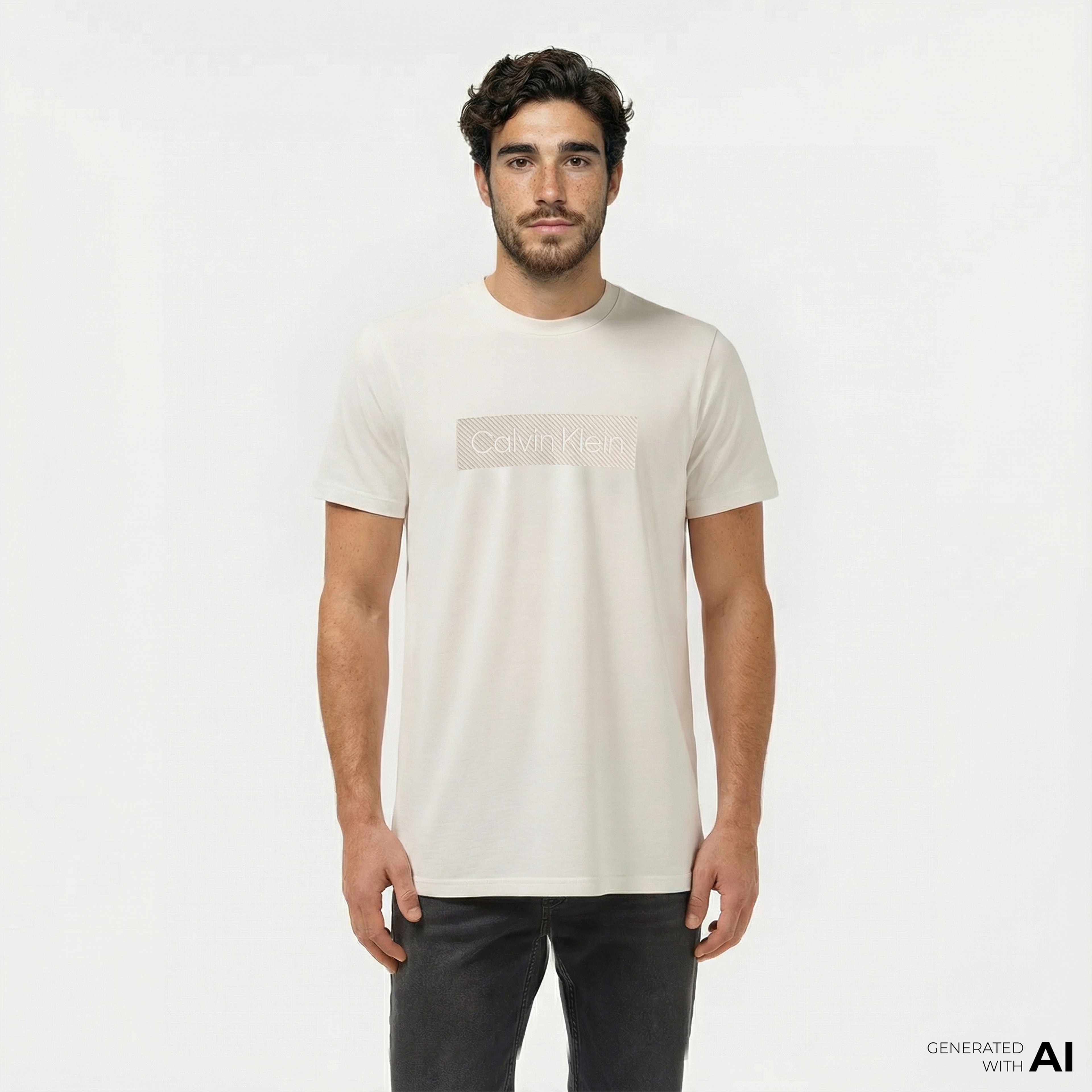 Calvin Klein Erkek Beyaz T-Shirt