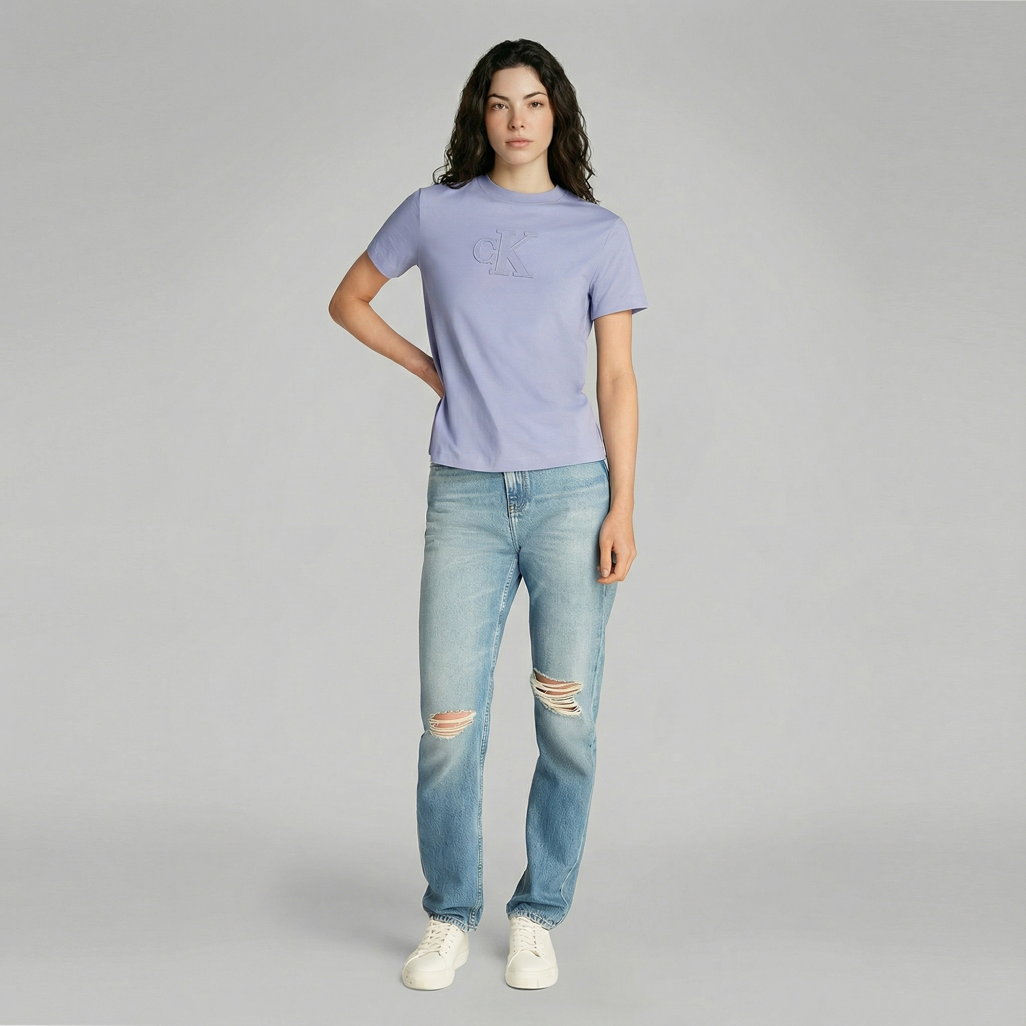 Calvin Klein Kadın Gri T-Shirt