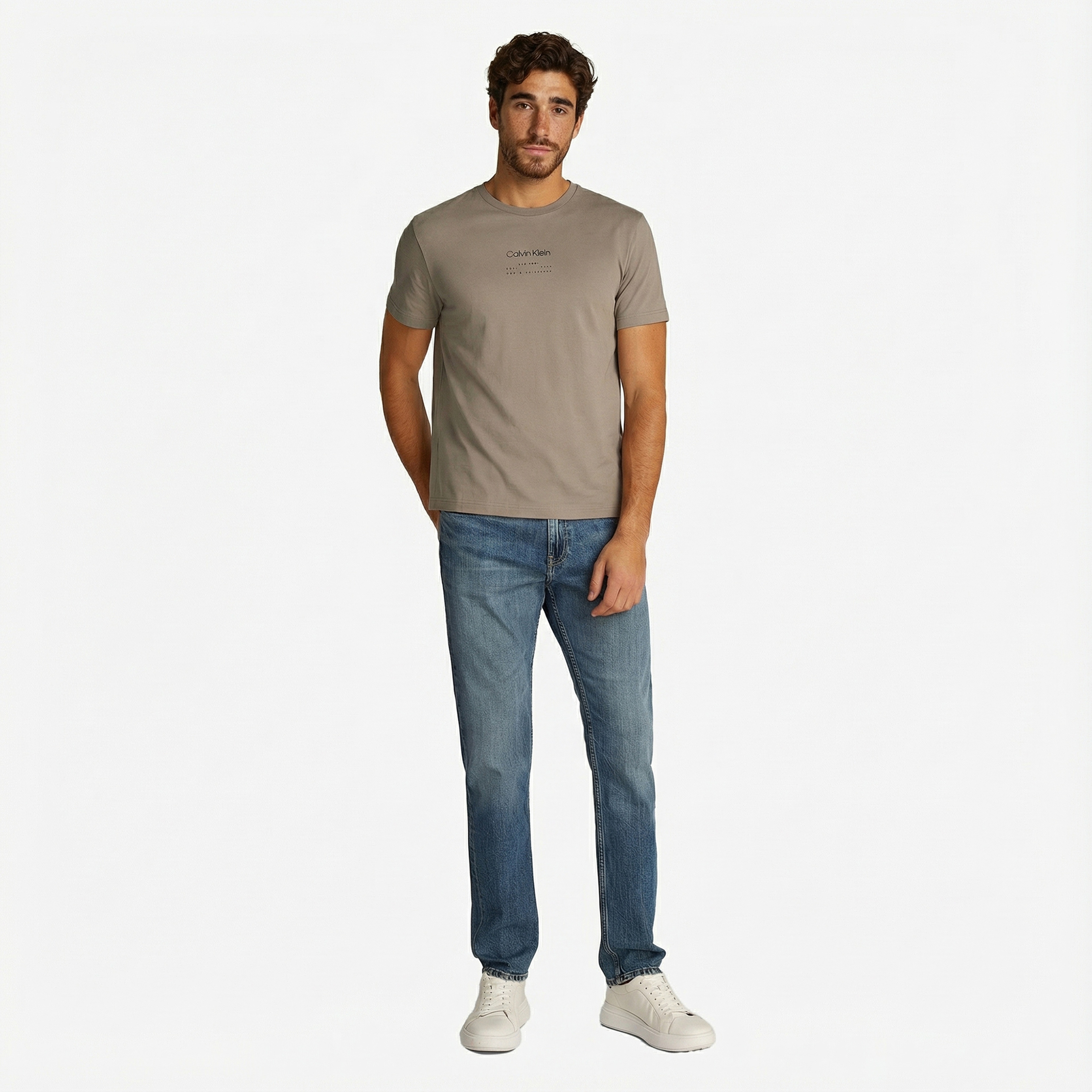 Calvin Klein Erkek Gri T-Shirt