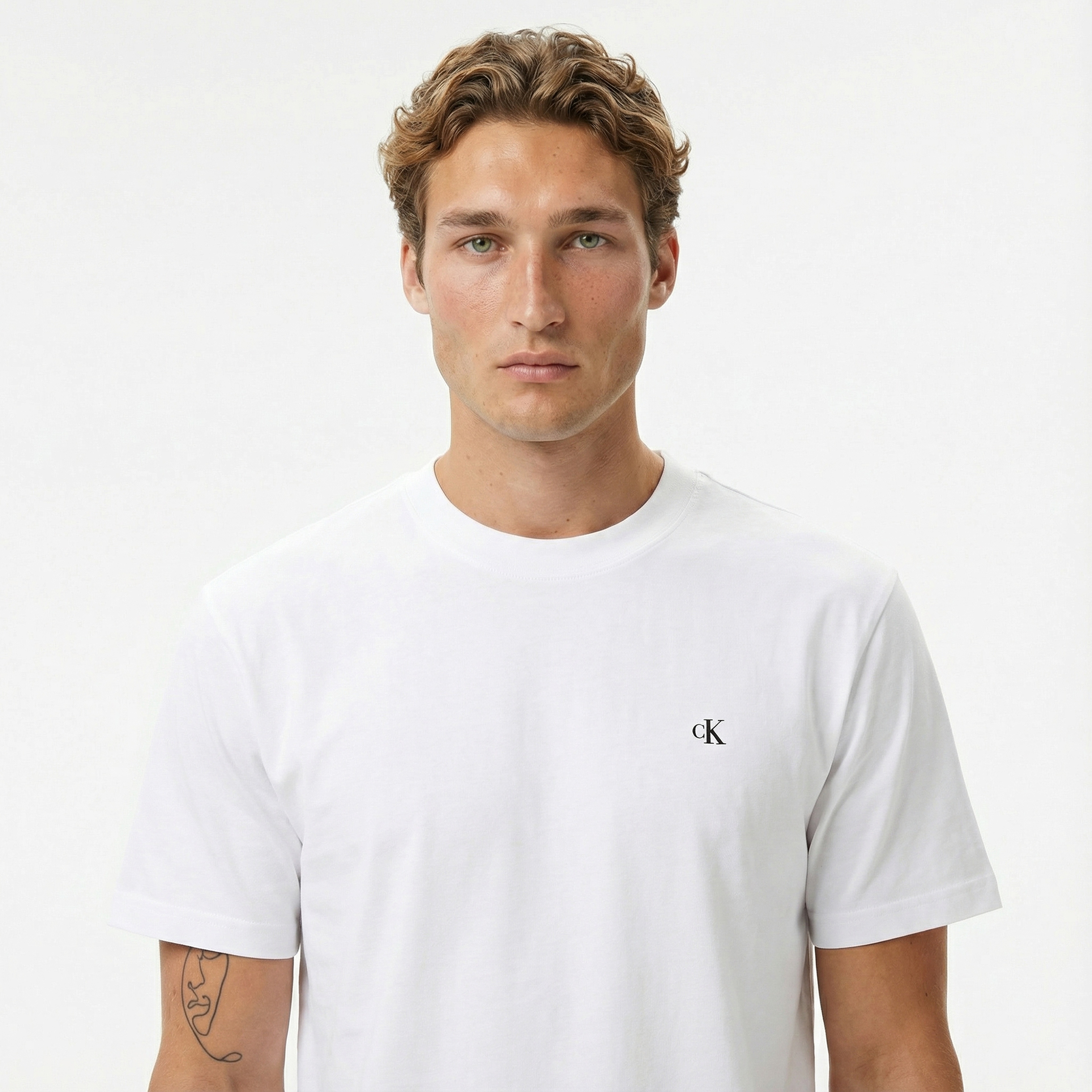 Calvin Klein Jeans Stamp Back Graphic Relaxed Erkek Beyaz T-Shirt