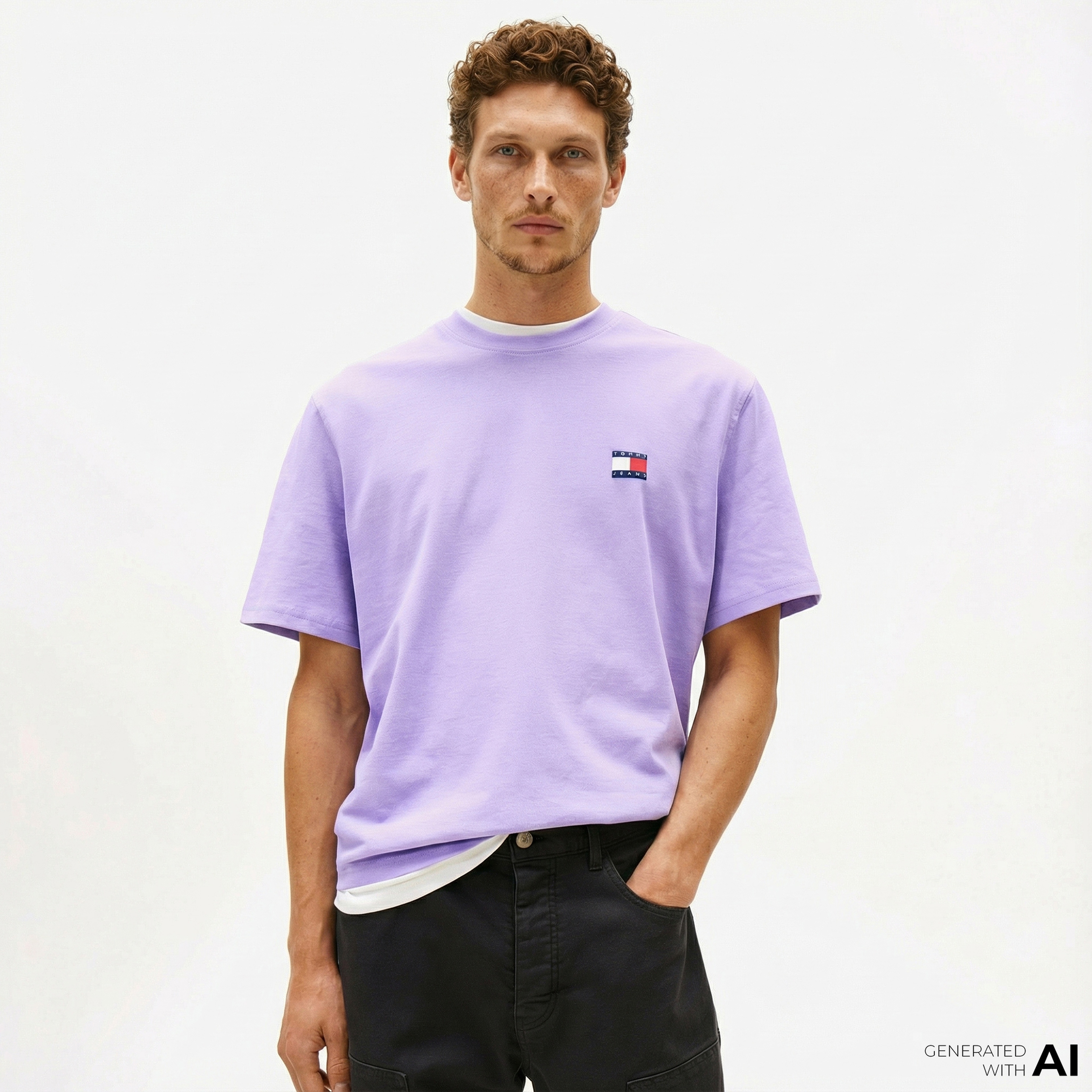 Tommy Jeans 90S Classic Erkek Mor T-Shirt