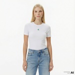 Calvin Klein A- Modal Rib Tee (Essential) Kadın Beyaz T-Shirt