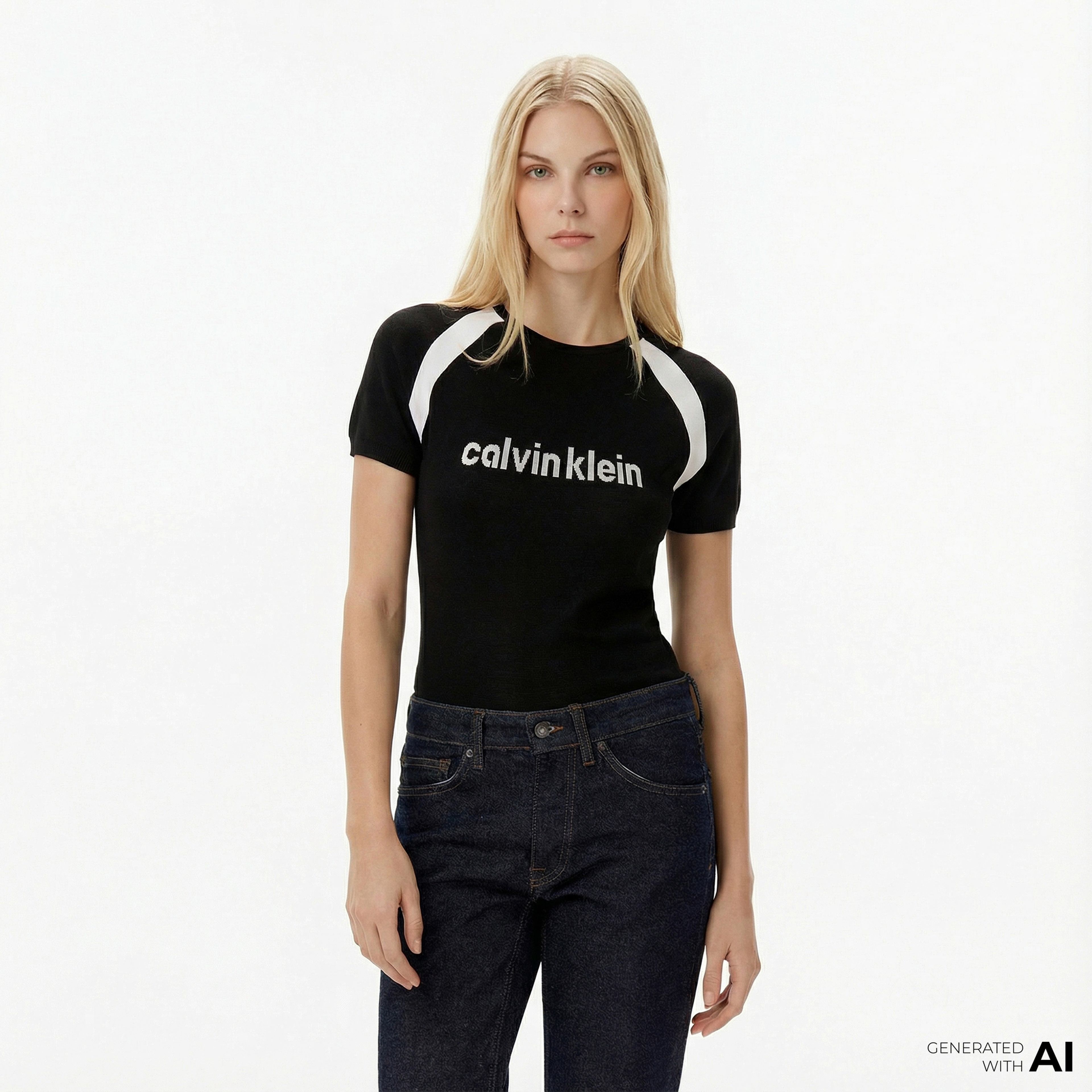 Calvin Klein Liquid Shine Sculpt Kadın Siyah Triko