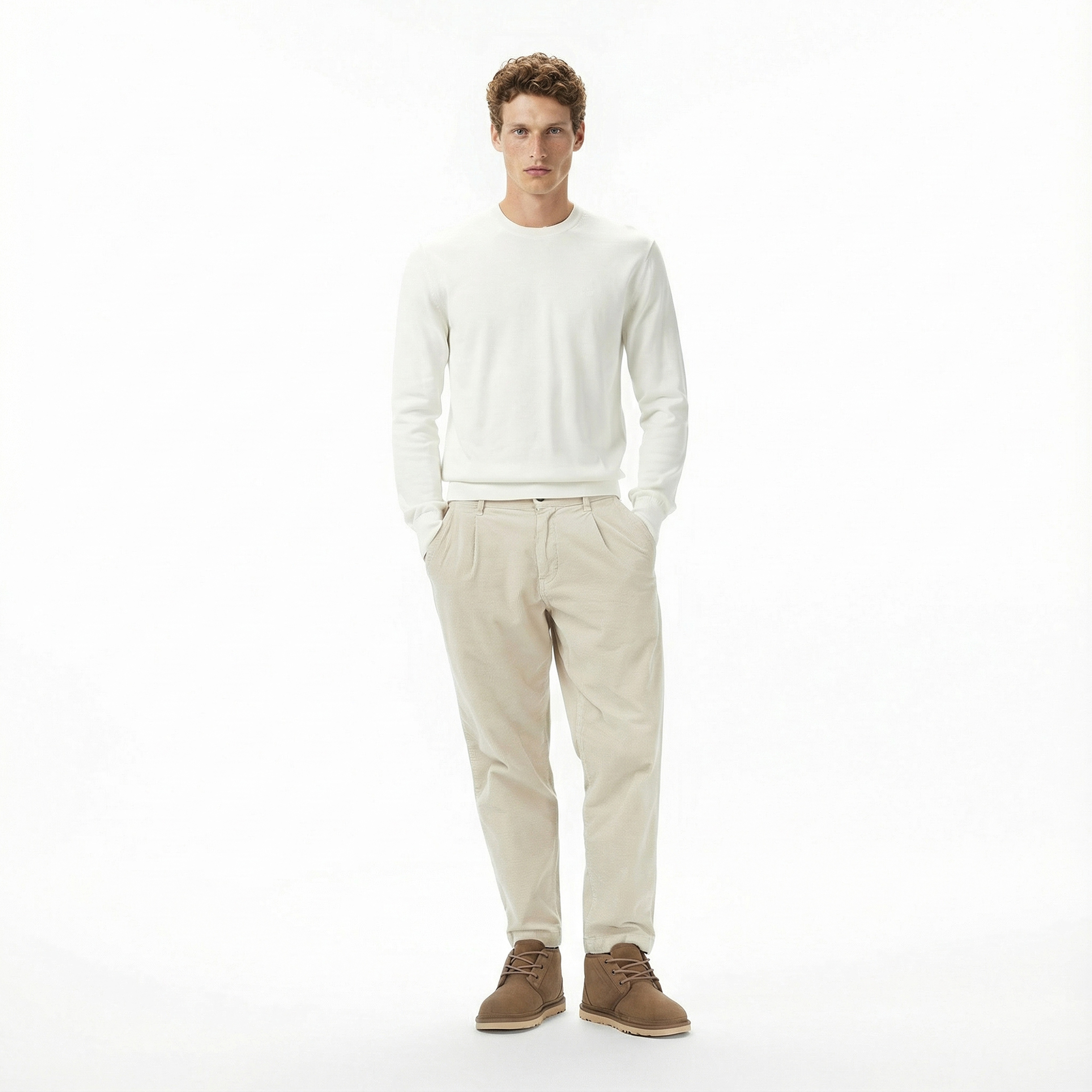 Calvin Klein Supima Cotton Crew Erkek Beyaz Triko