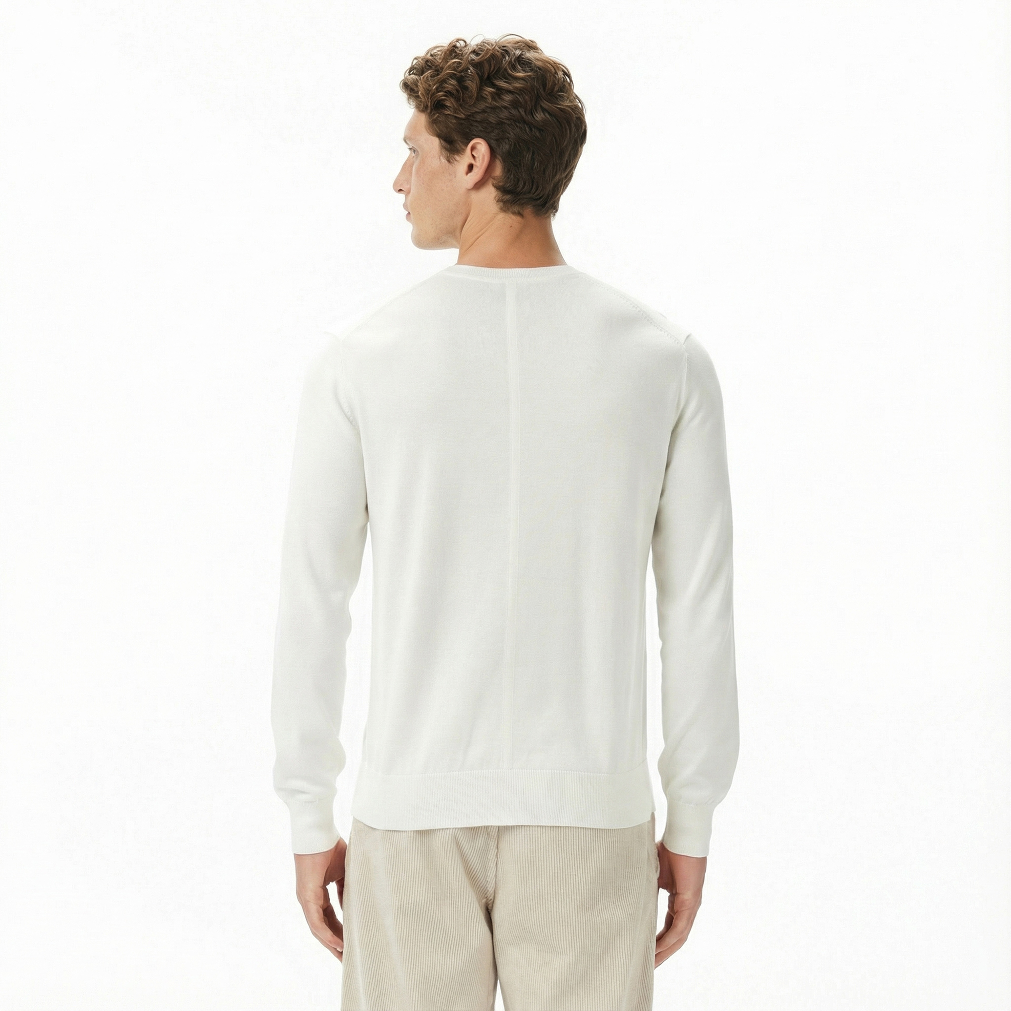 Calvin Klein Supima Cotton Crew Erkek Beyaz Triko