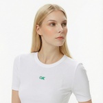 Calvin Klein A- Modal Rib Tee (Essential) Kadın Beyaz T-Shirt