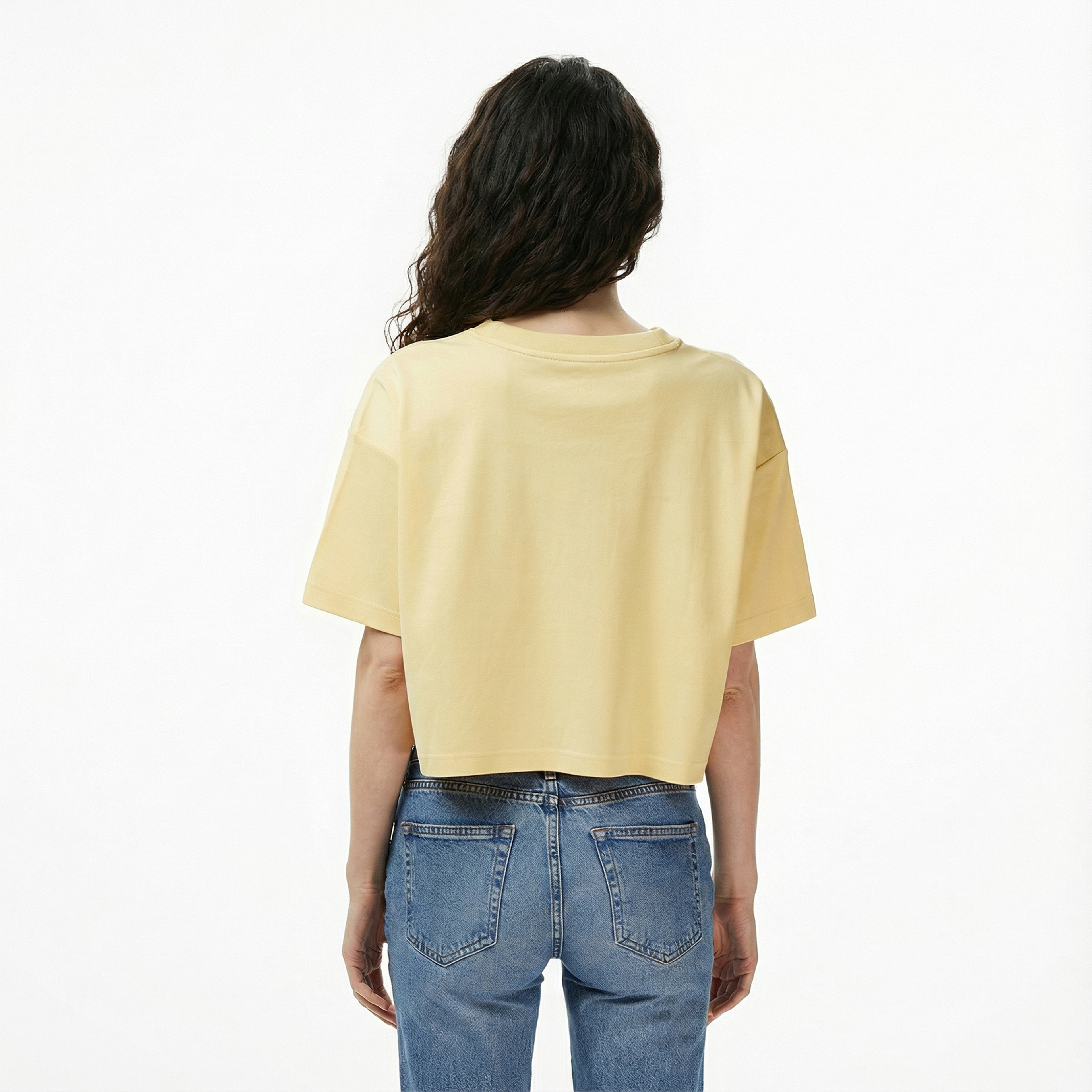 Calvin Klein Boxy Logo Graphic Kadın Sarı T-Shirt