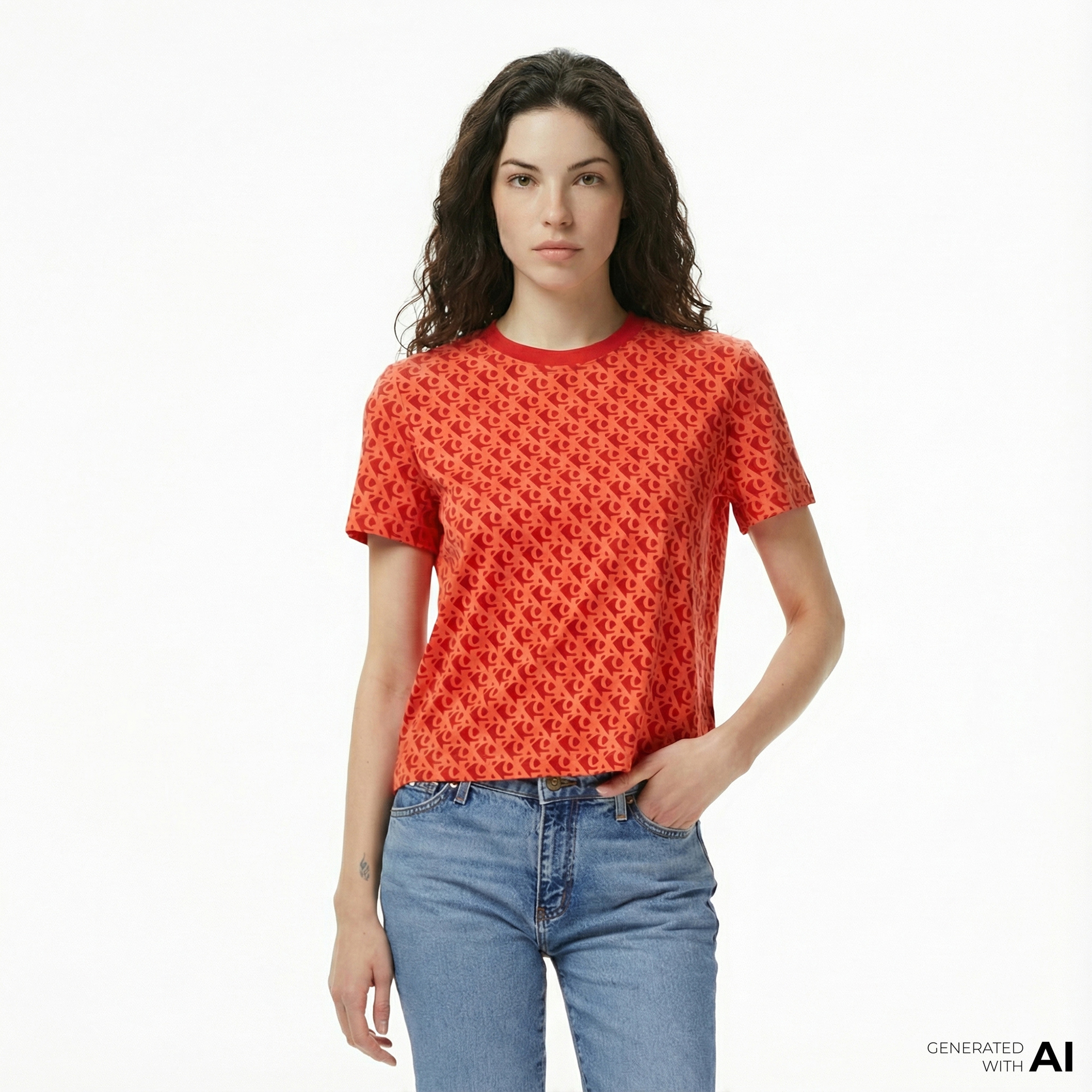 Calvin Klein Classic Kadın Kırmızı T-Shirt