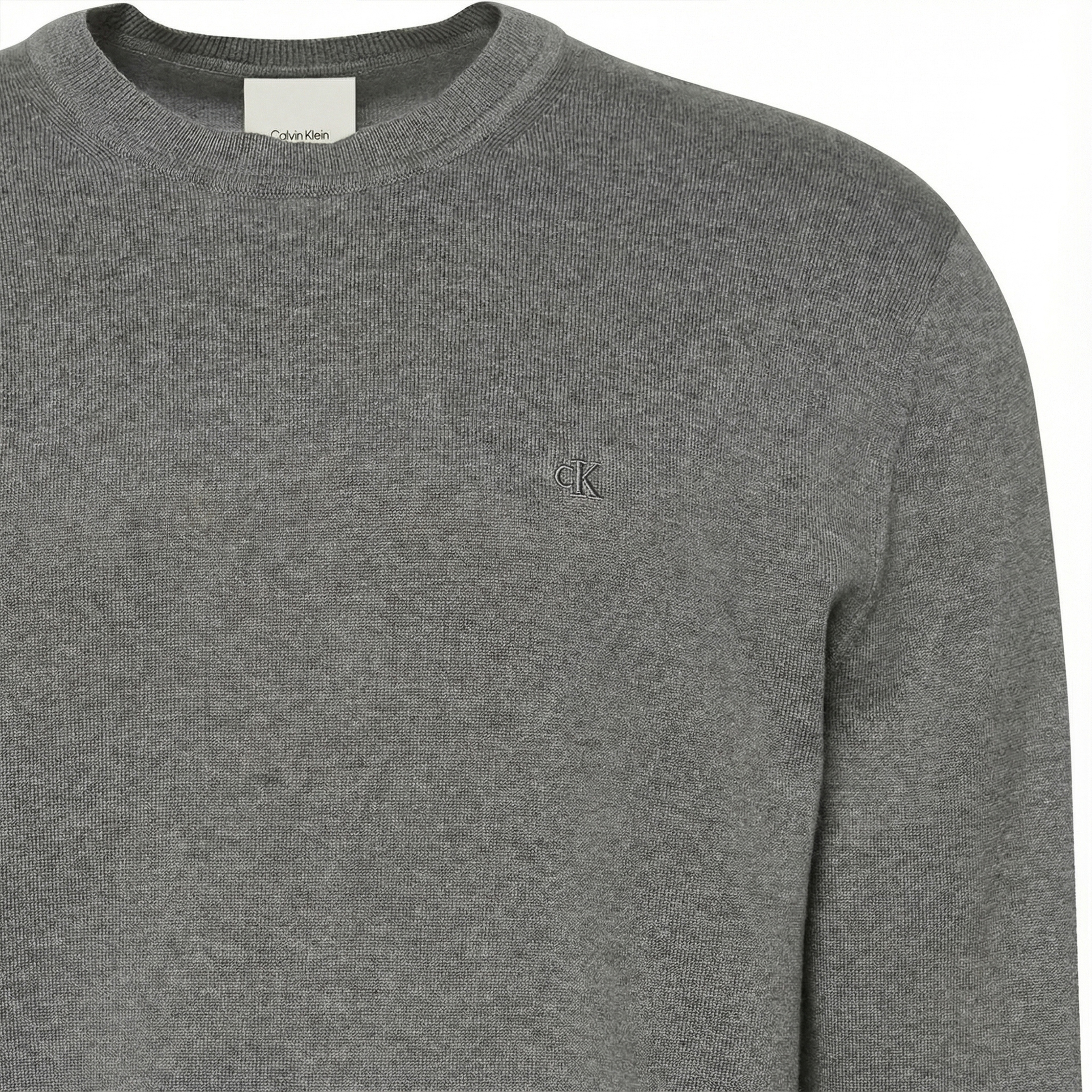 Calvin Klein Supima Cotton Crew Erkek Gri Triko