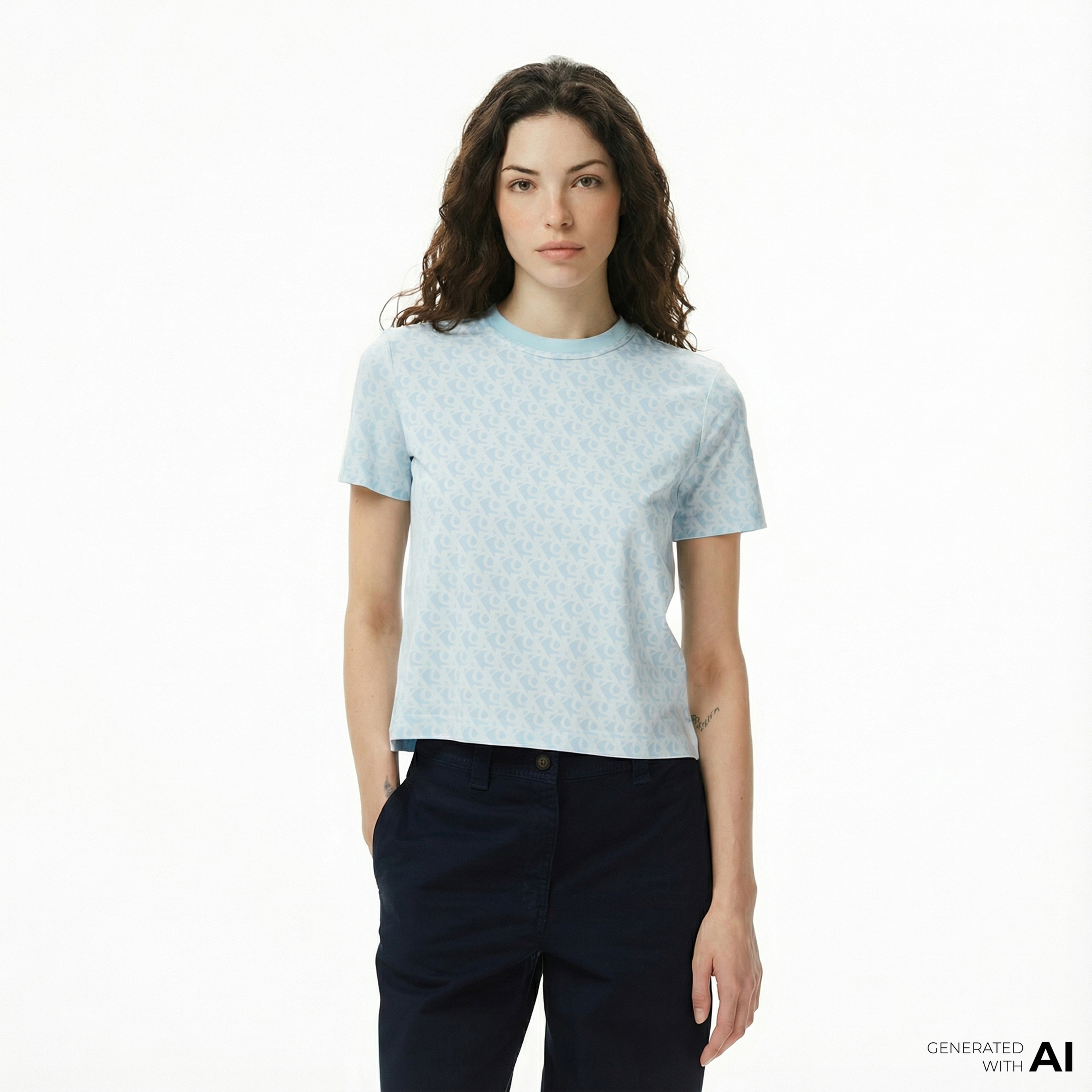 Calvin Klein Classic Kadın Mavi T-Shirt
