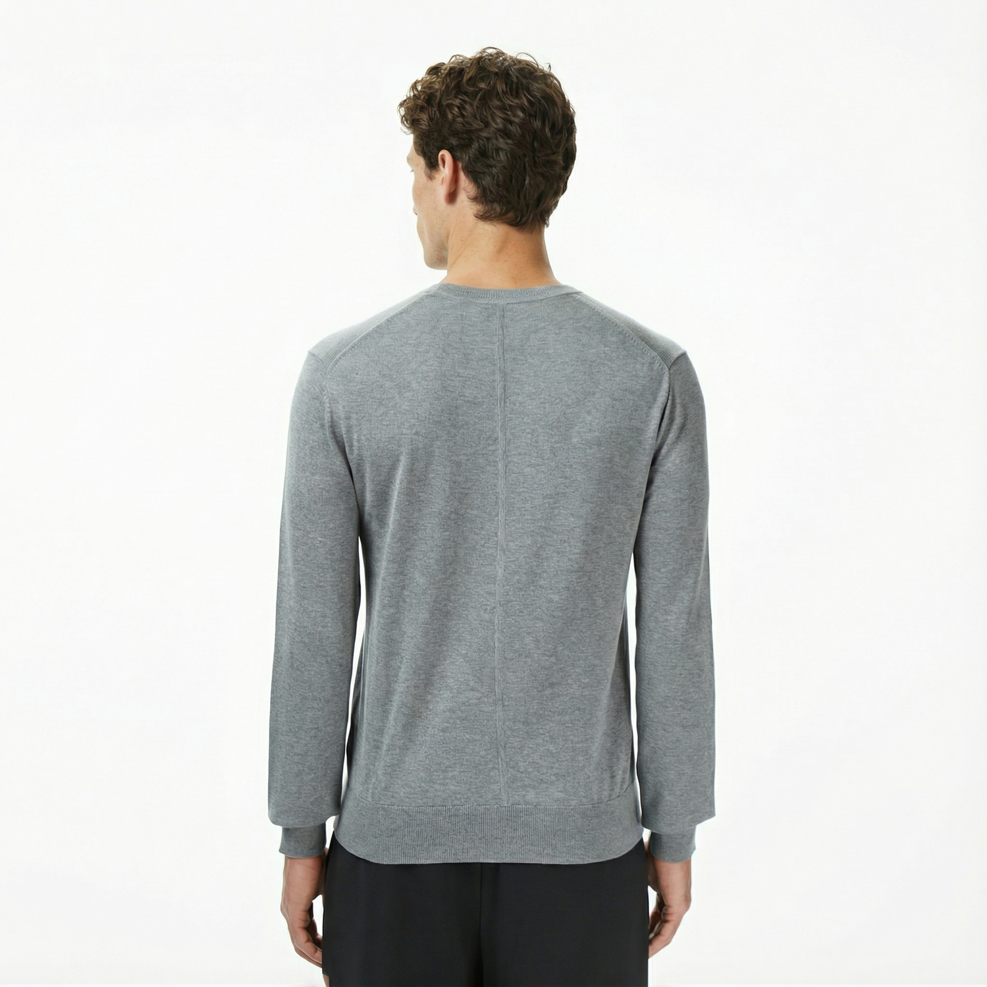 Calvin Klein Supima Cotton Crew Erkek Gri Triko
