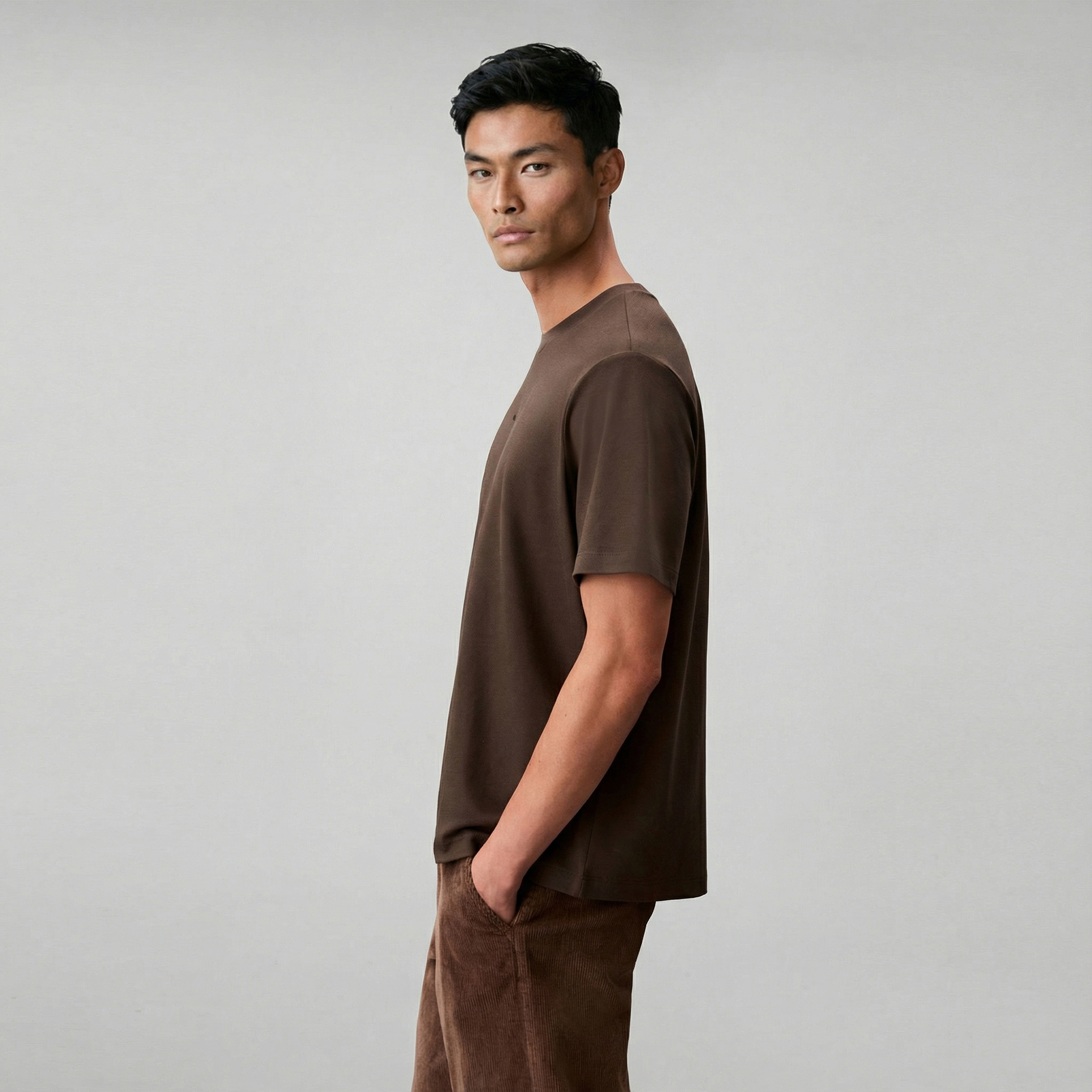 Calvin Klein Stretch Cotton Pique Nano Erkek Gri T-Shirt
